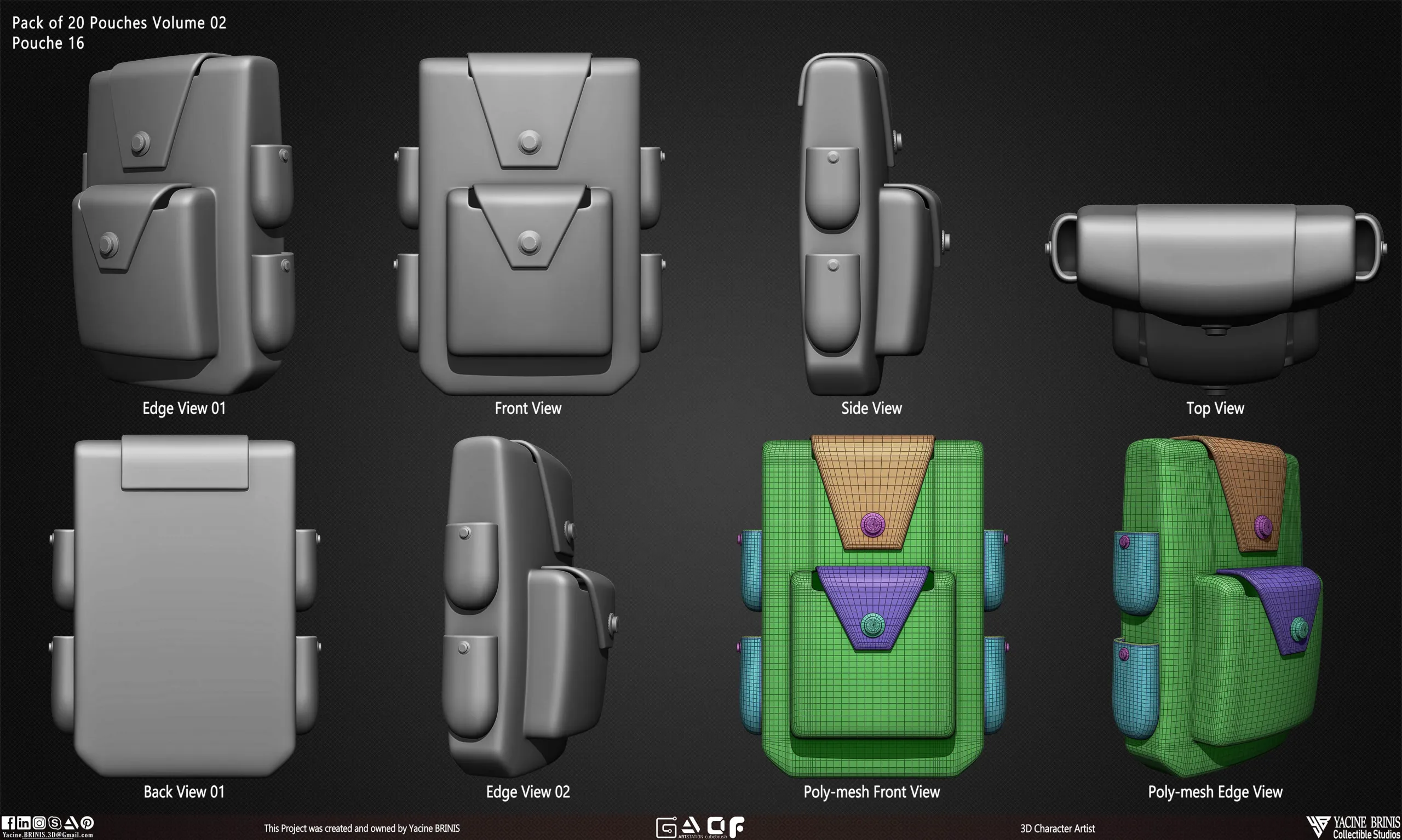 Pack of 20 Pouches (Obj, STL, ZTL, IMM Brush) Vol 02
