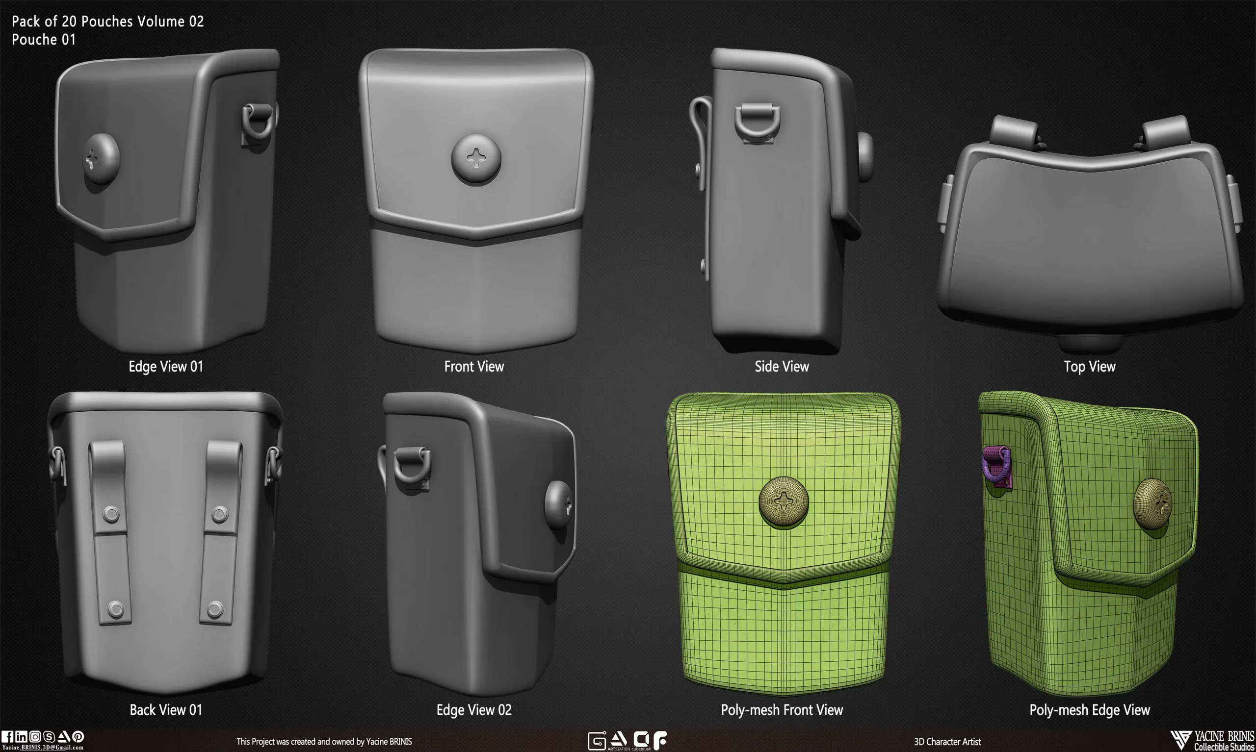 Pack of 20 Pouches (Obj, STL, ZTL, IMM Brush) Vol 02