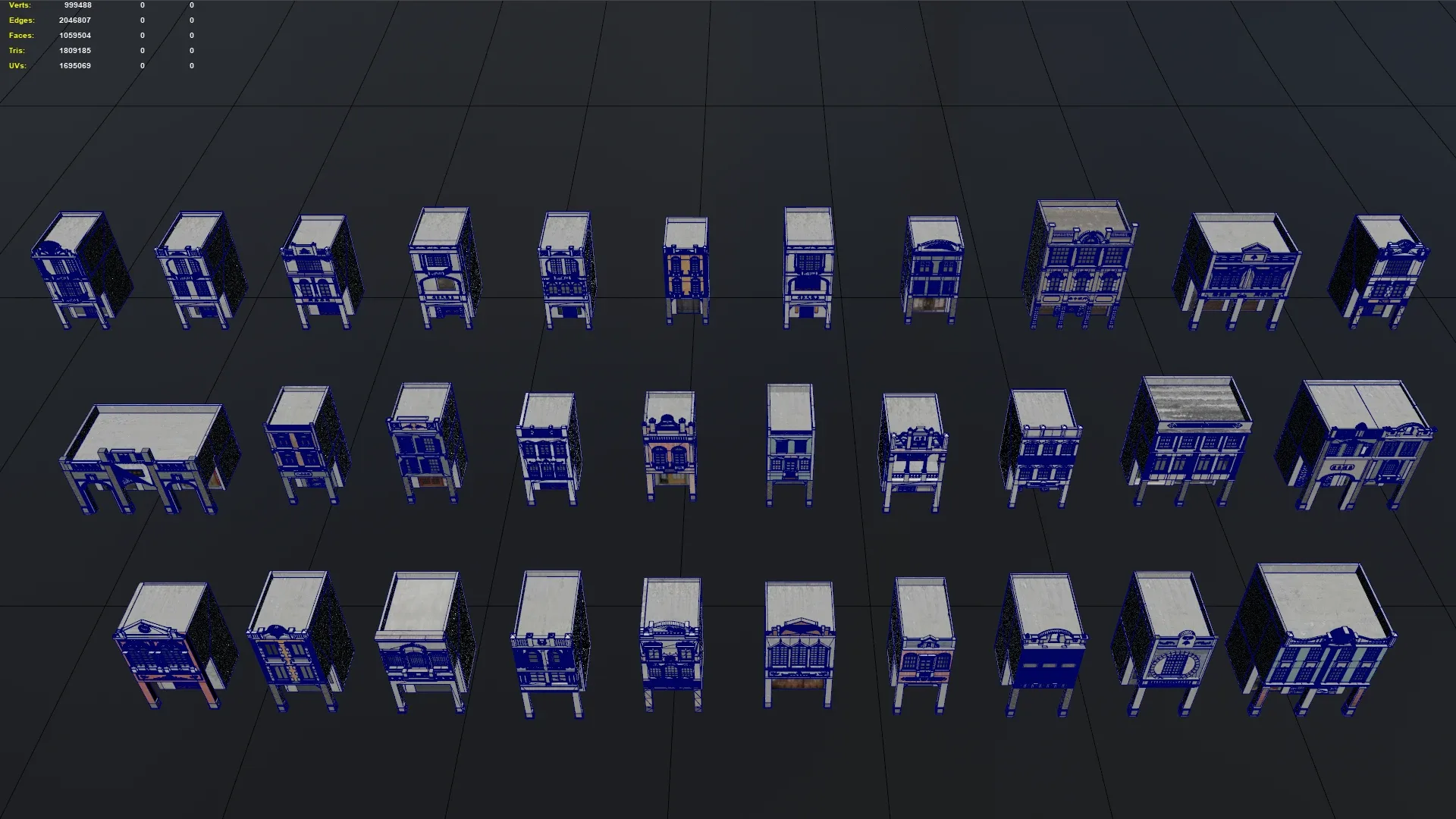 Chinese arcade streets Shophouse Buildings kit