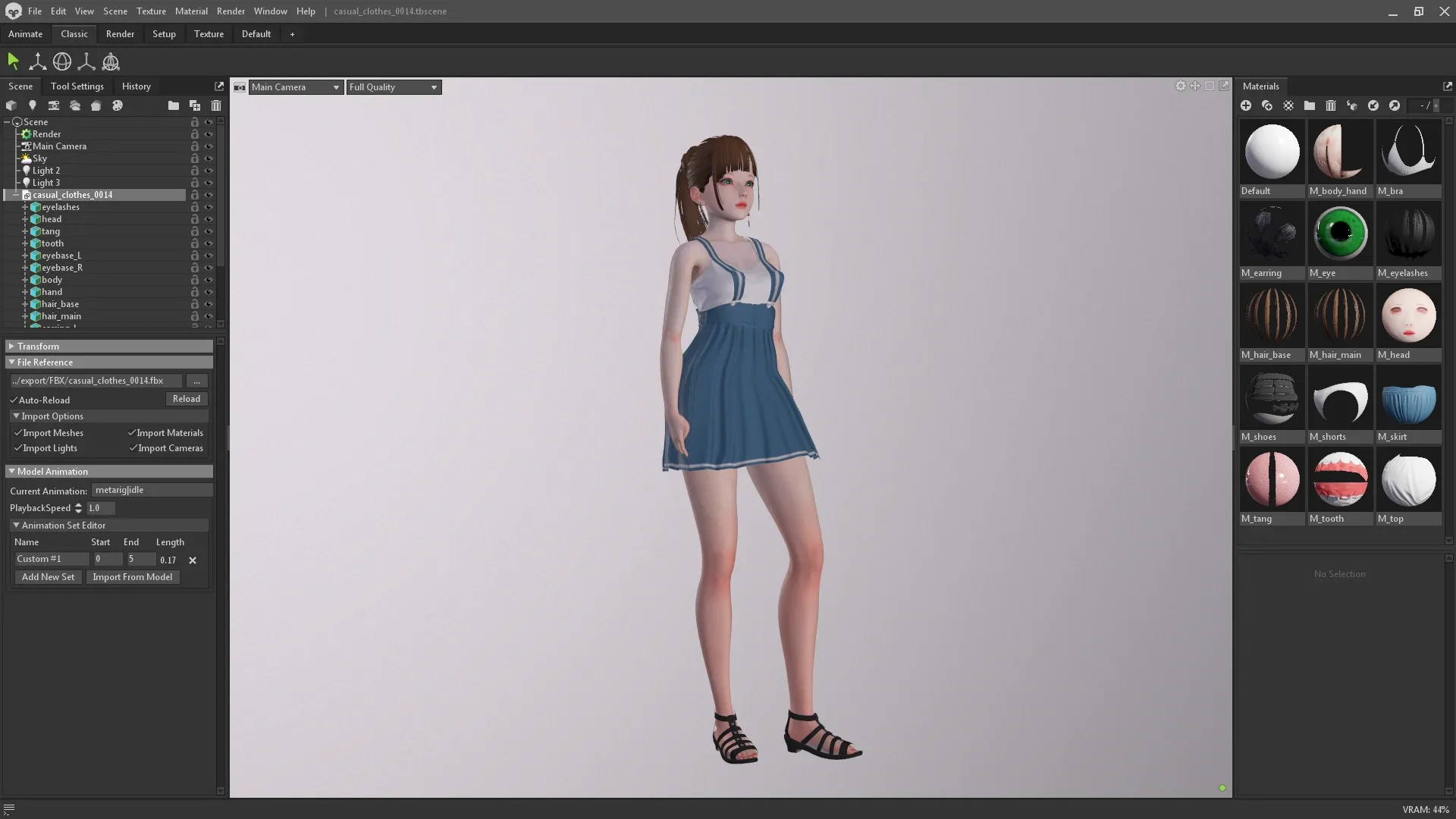 Casual Clothing 0014 - UE5 - Unity - Blender - Animated - Realistic Female Character - GA