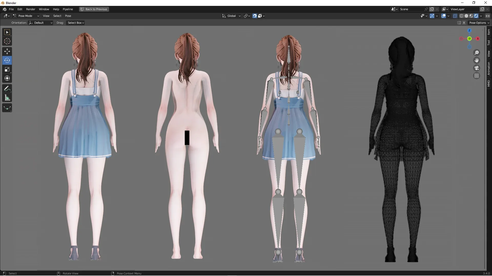 Casual Clothing 0014 - UE5 - Unity - Blender - Animated - Realistic Female Character - GA