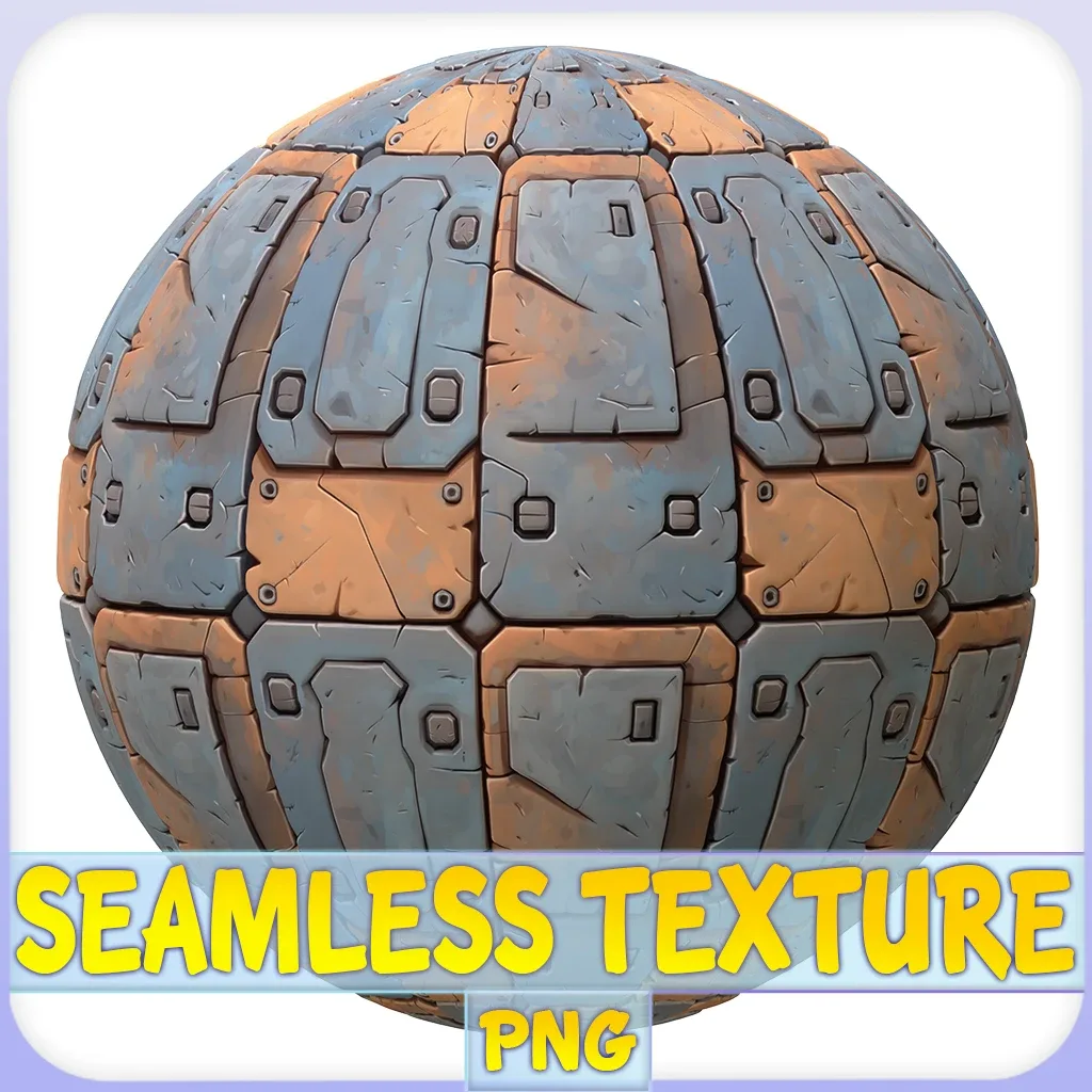 Stylized Metal Panels Seamless Texture