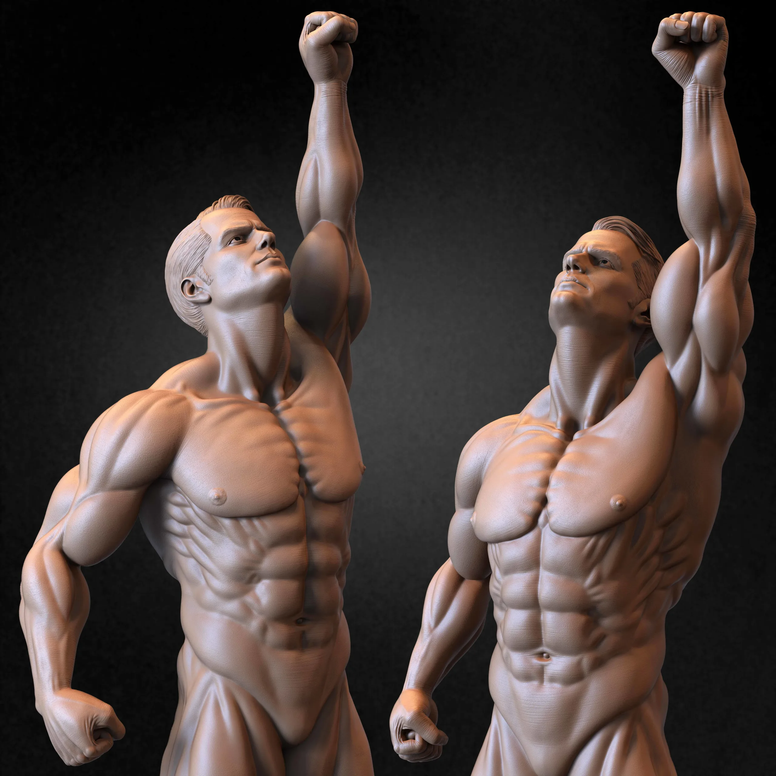 SuperHero Basemesh 3D Model Pose 04