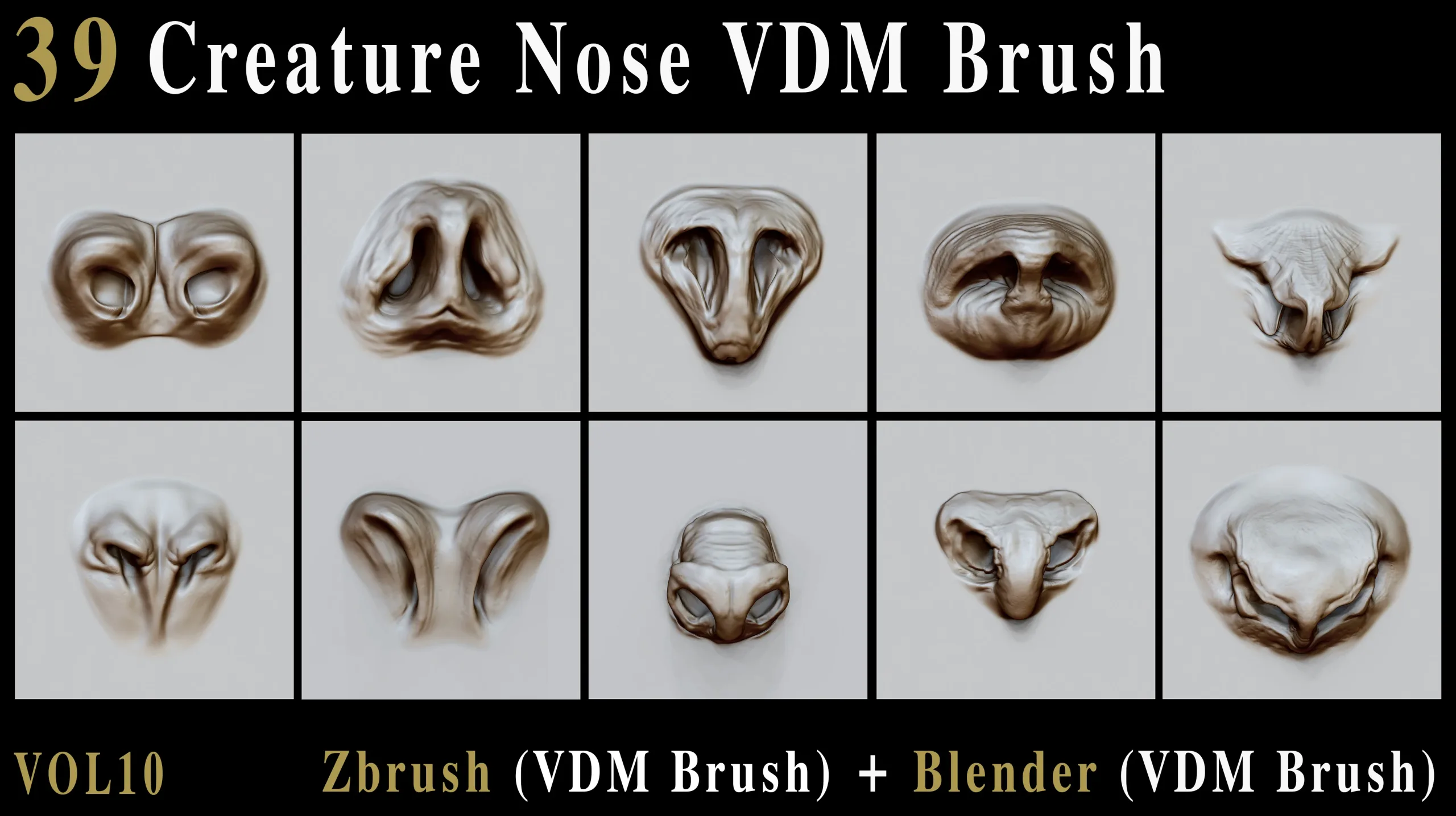 39 Creature Nose VDM Brush - For ZBrush & Blender – Vol10