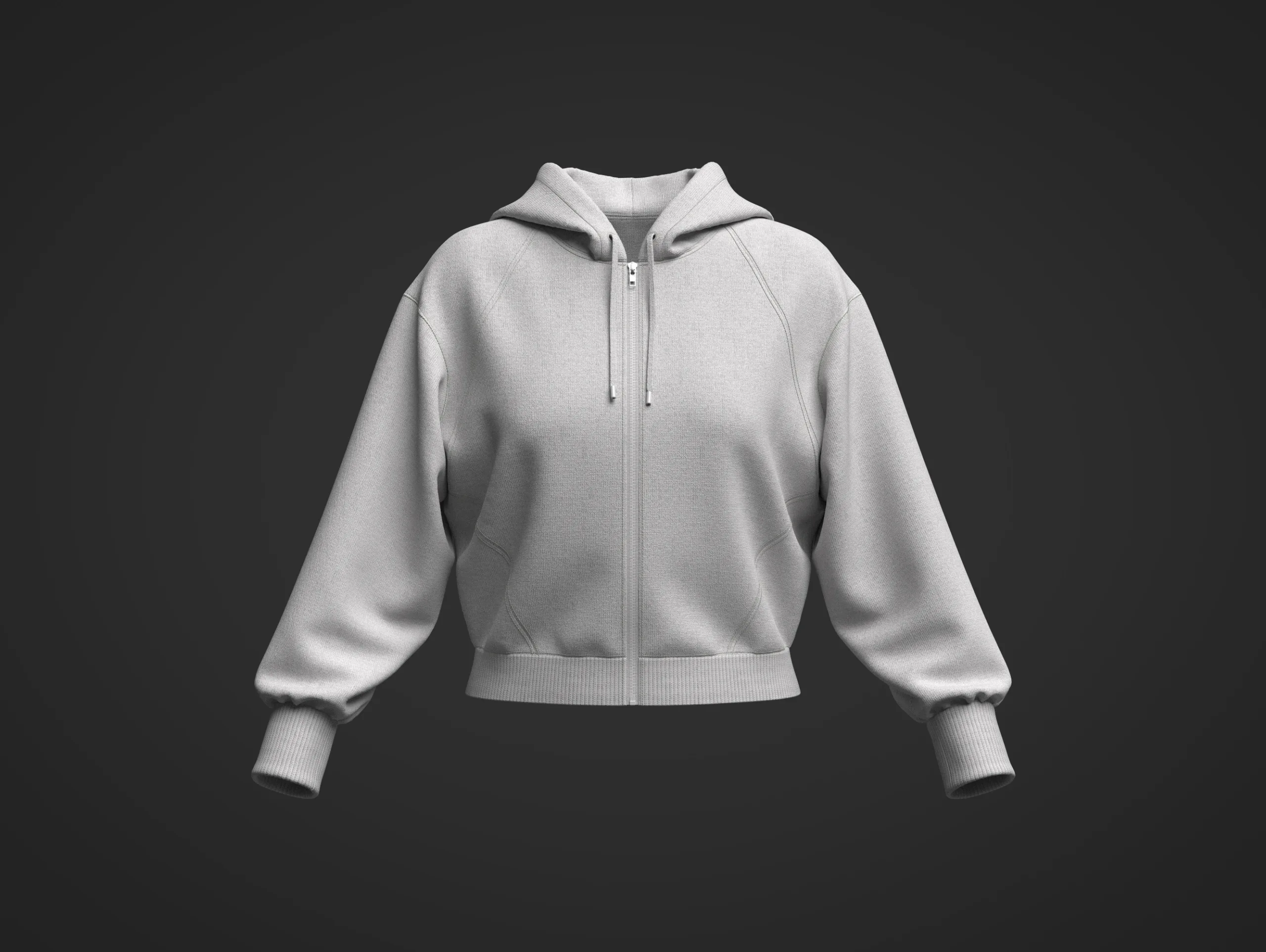 Female SHort Hoodie Model, Marvelous Designer-Clo3d-fbx-obj