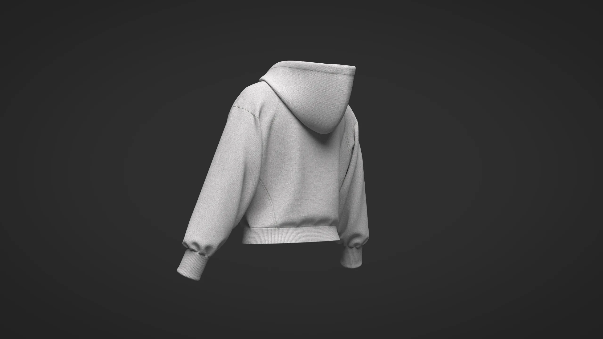 Female SHort Hoodie Model, Marvelous Designer-Clo3d-fbx-obj