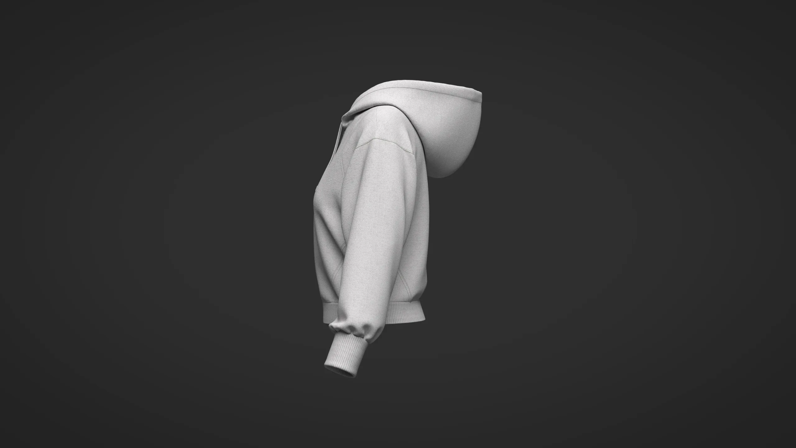 Female SHort Hoodie Model, Marvelous Designer-Clo3d-fbx-obj