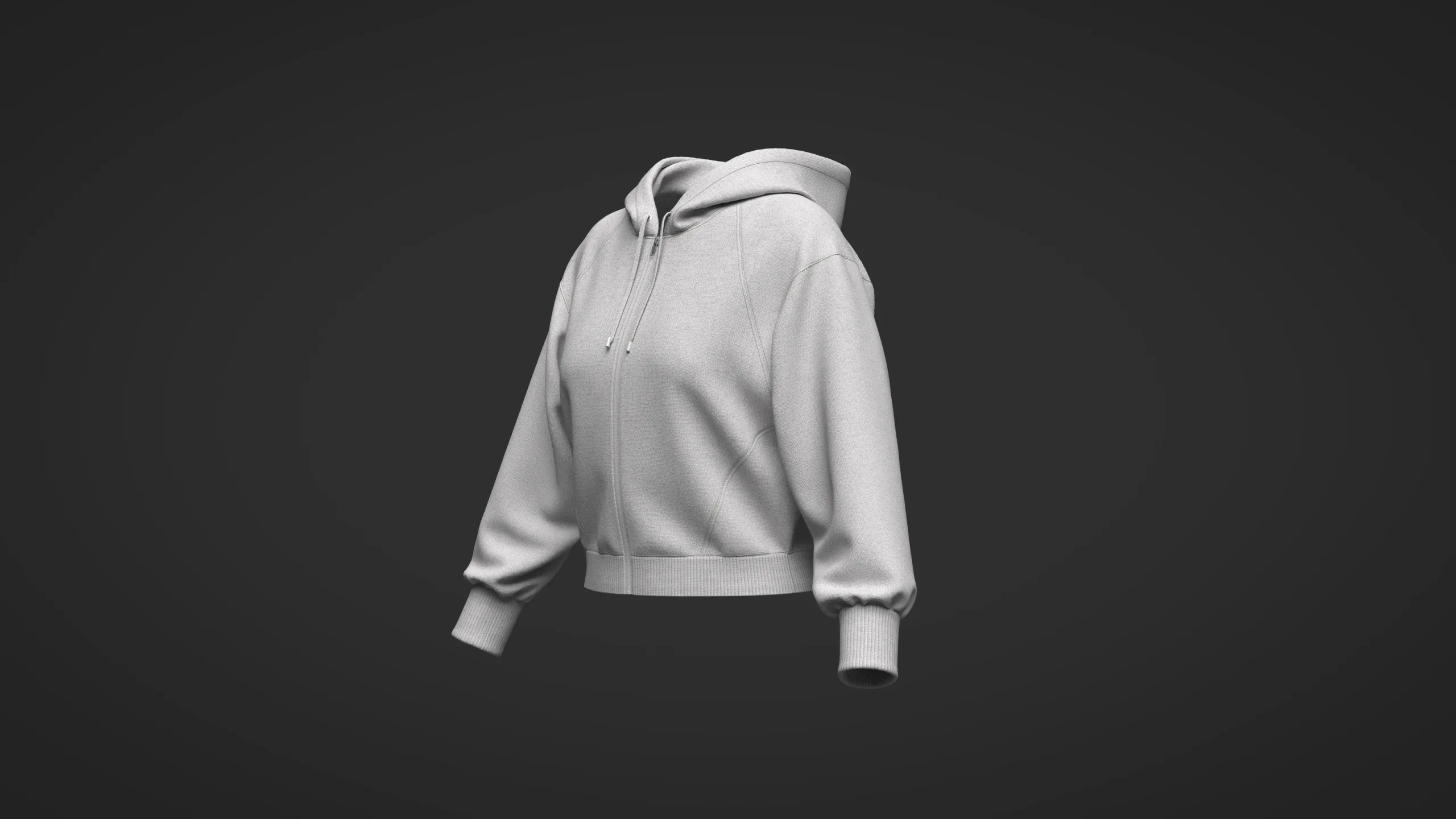 Female SHort Hoodie Model, Marvelous Designer-Clo3d-fbx-obj