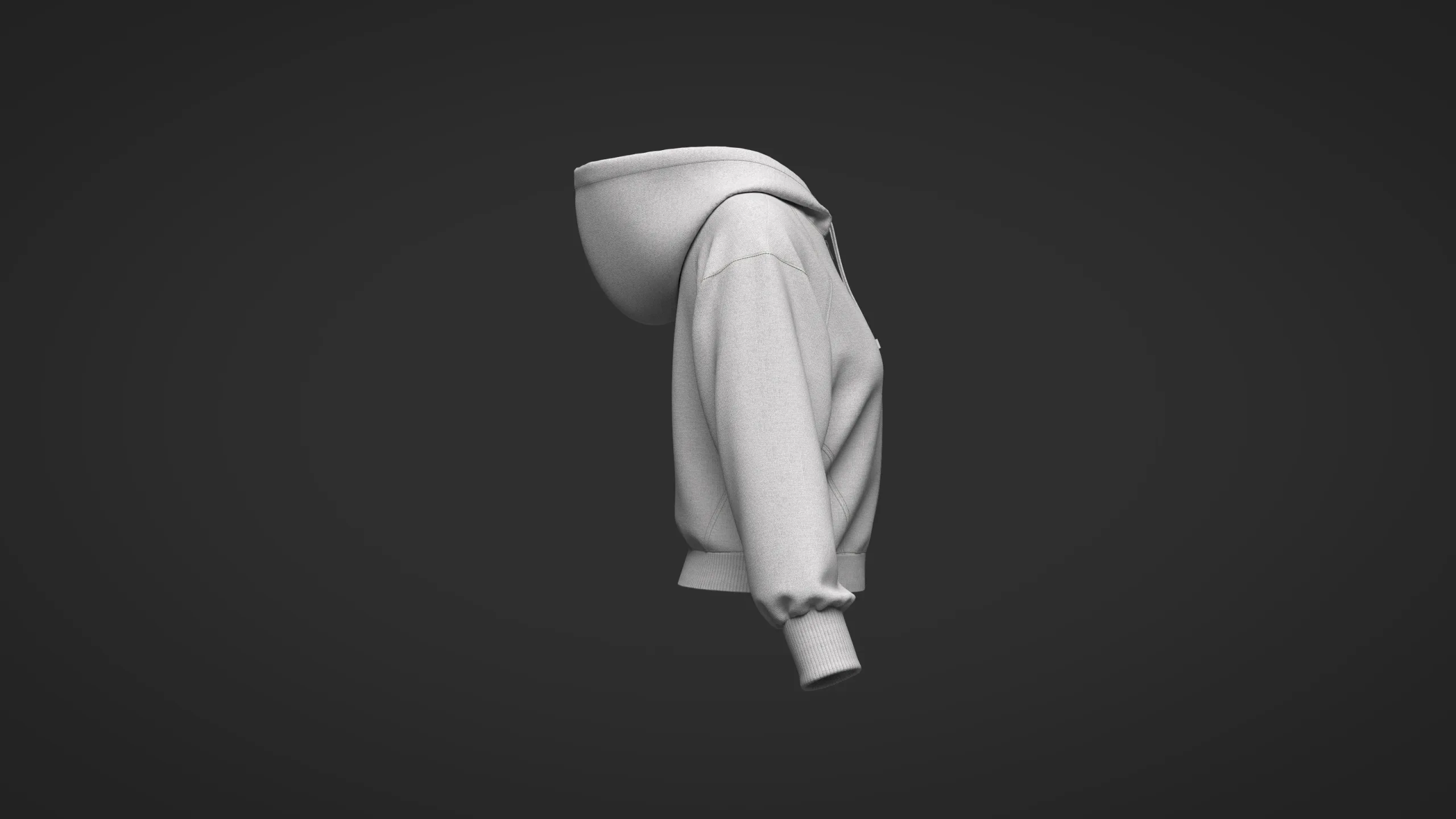 Female SHort Hoodie Model, Marvelous Designer-Clo3d-fbx-obj