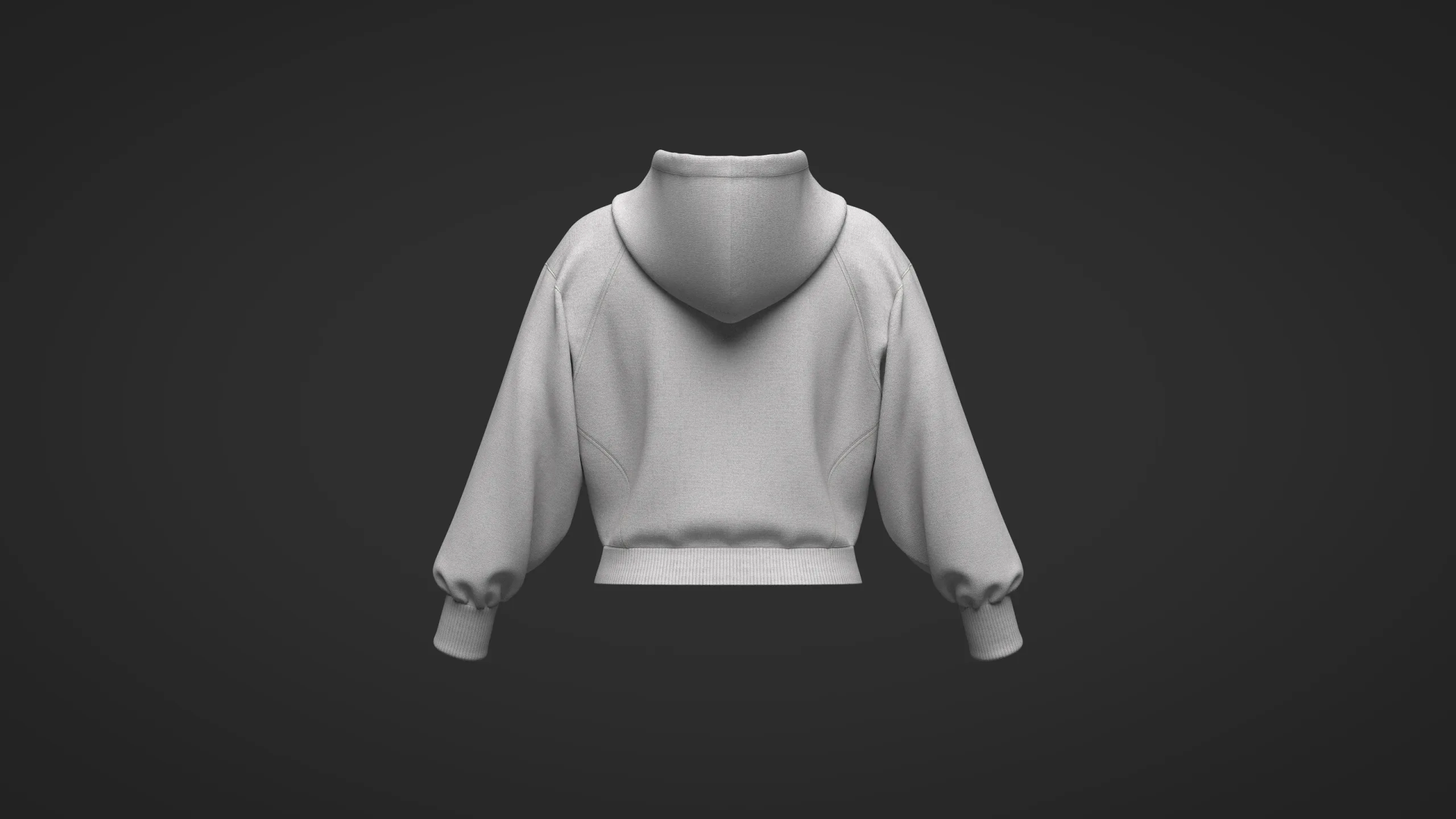 Female SHort Hoodie Model, Marvelous Designer-Clo3d-fbx-obj