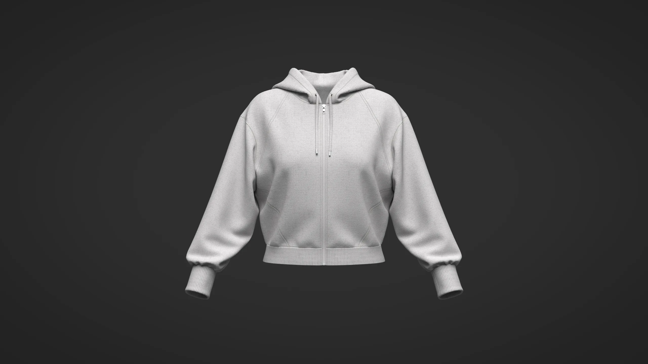 Female SHort Hoodie Model, Marvelous Designer-Clo3d-fbx-obj