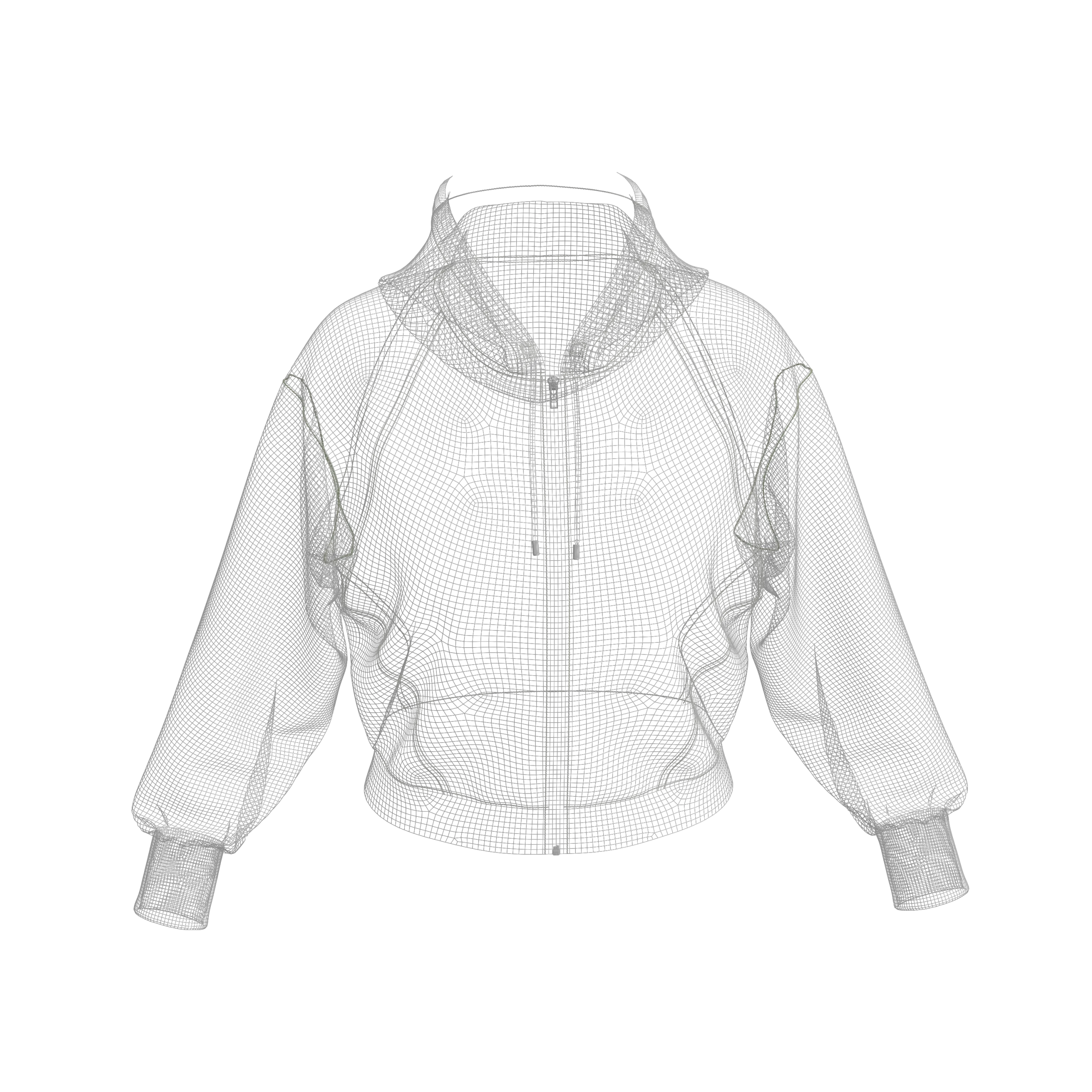 Female SHort Hoodie Model, Marvelous Designer-Clo3d-fbx-obj