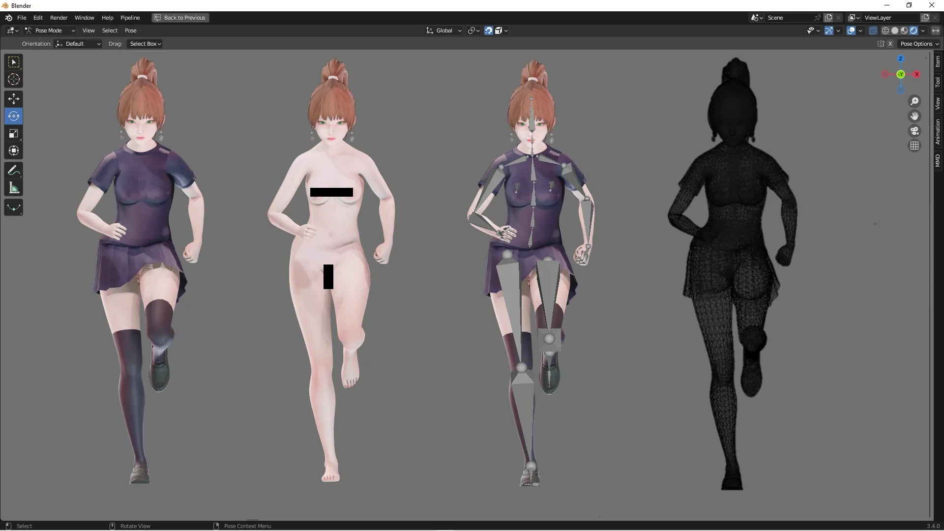 Casual Clothing 0016 - UE5 - Unity - Blender - Animated - Realistic Female Character