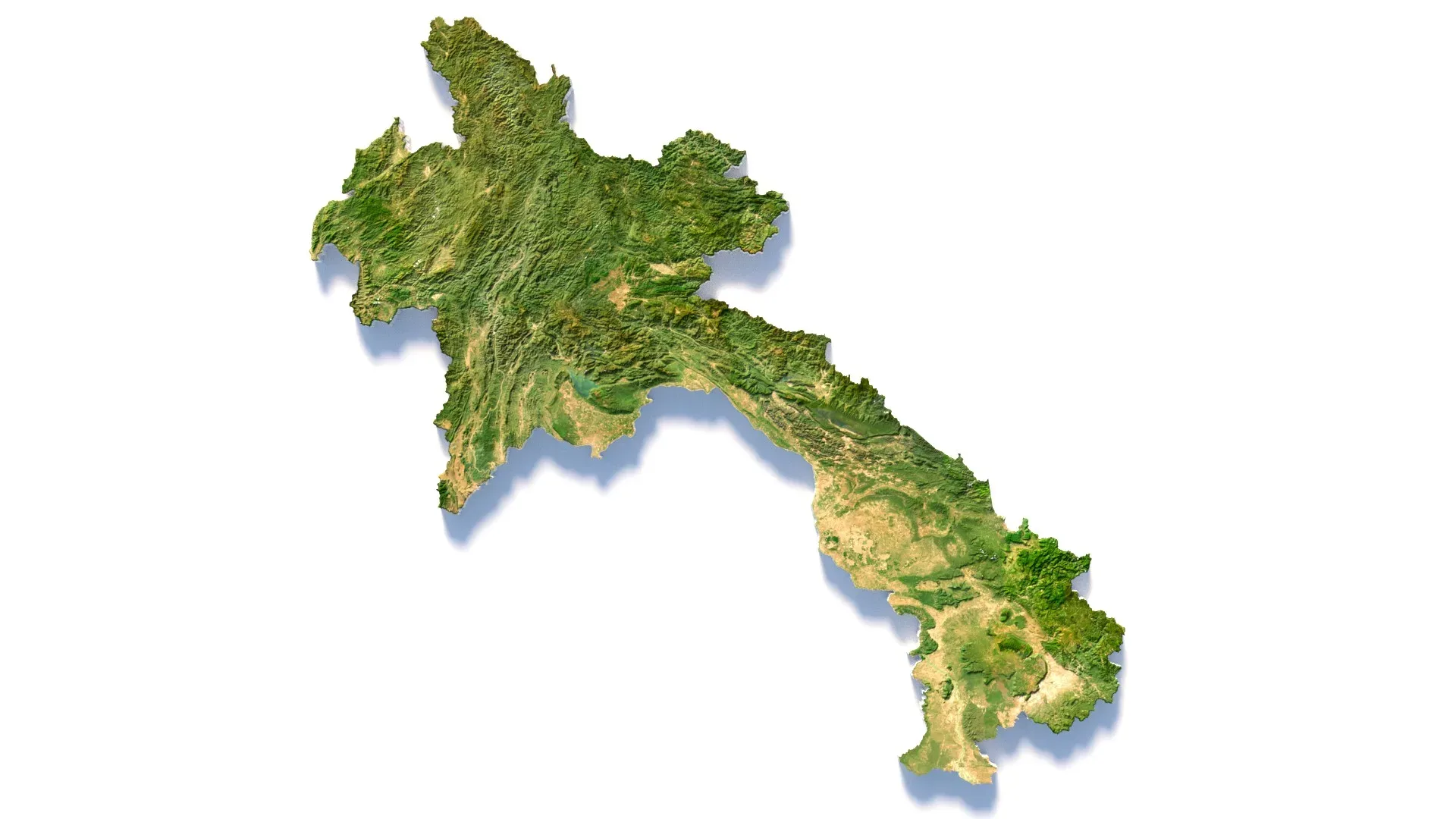 Laos Terrain Map