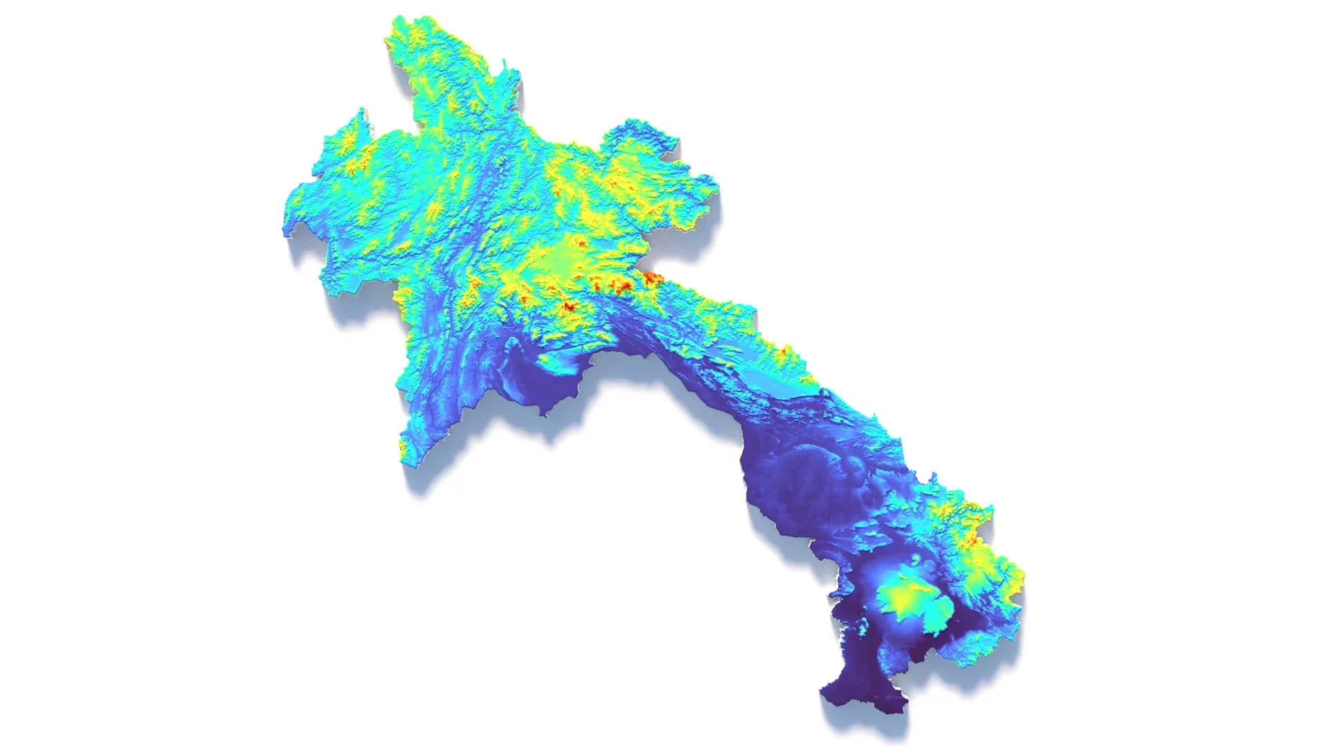 Laos Terrain Map