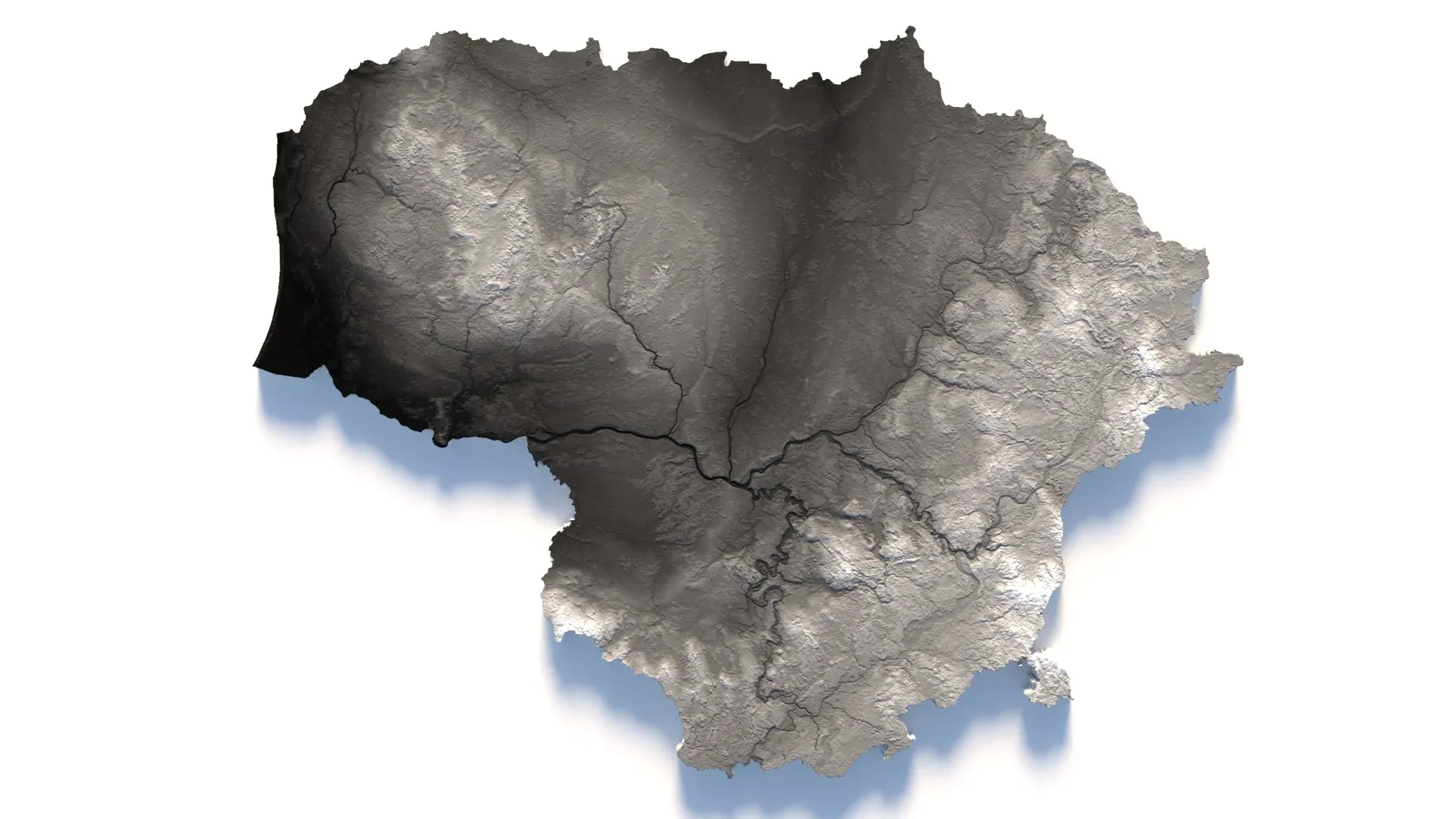 Lithuania Terrain Map