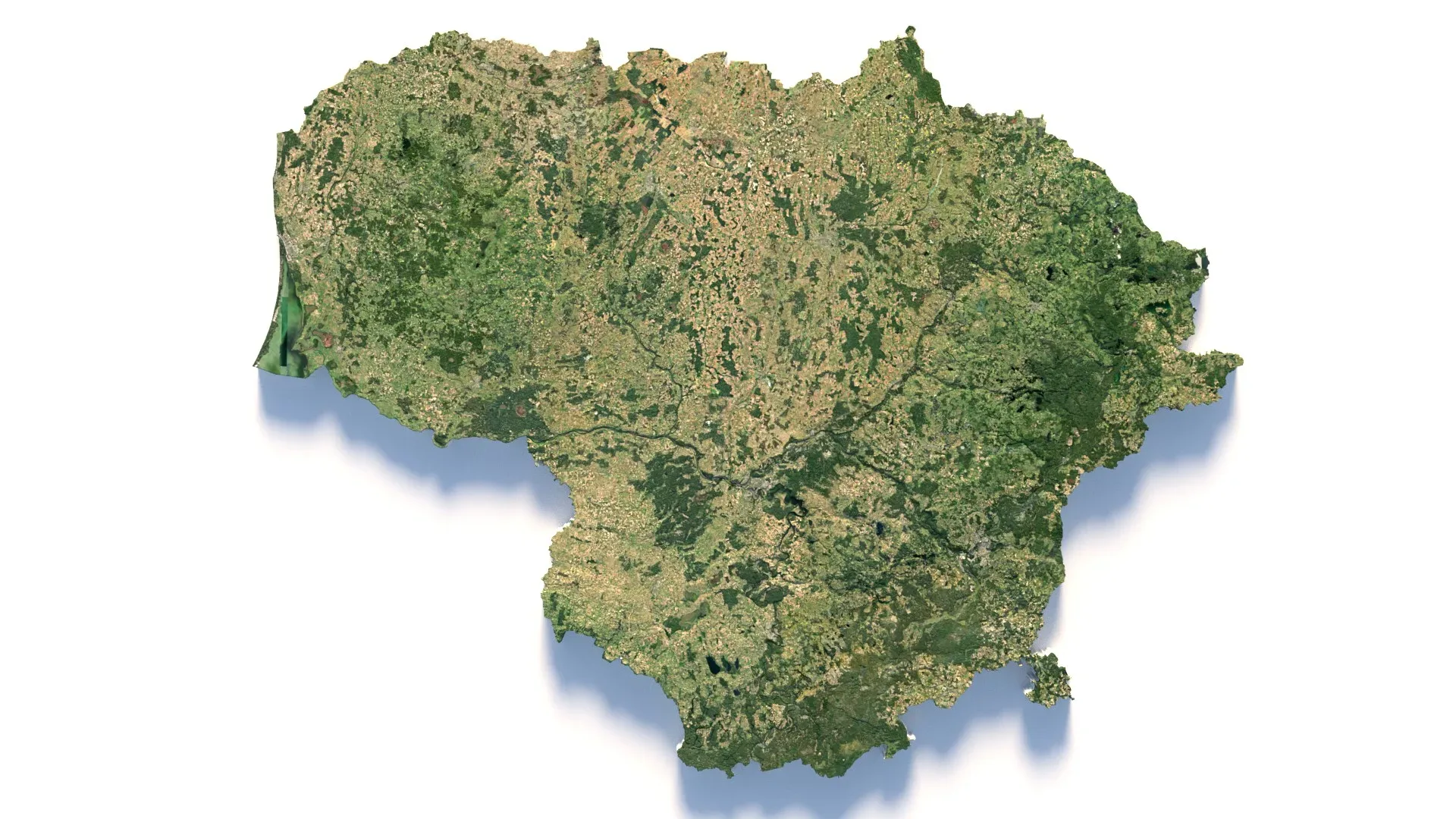 Lithuania Terrain Map