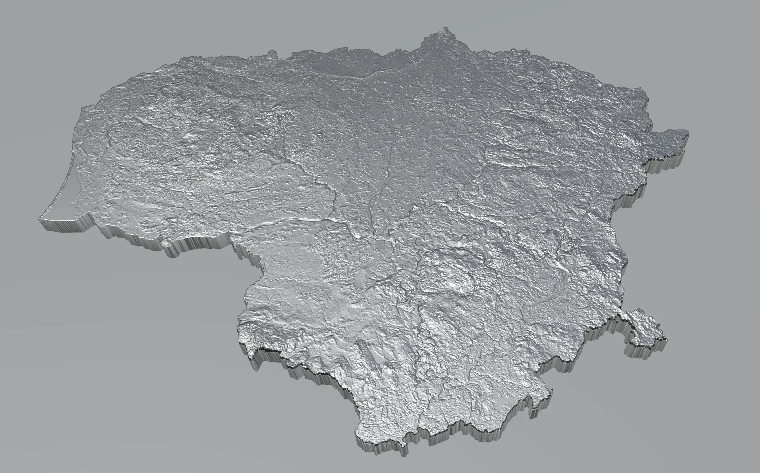 Lithuania Terrain Map