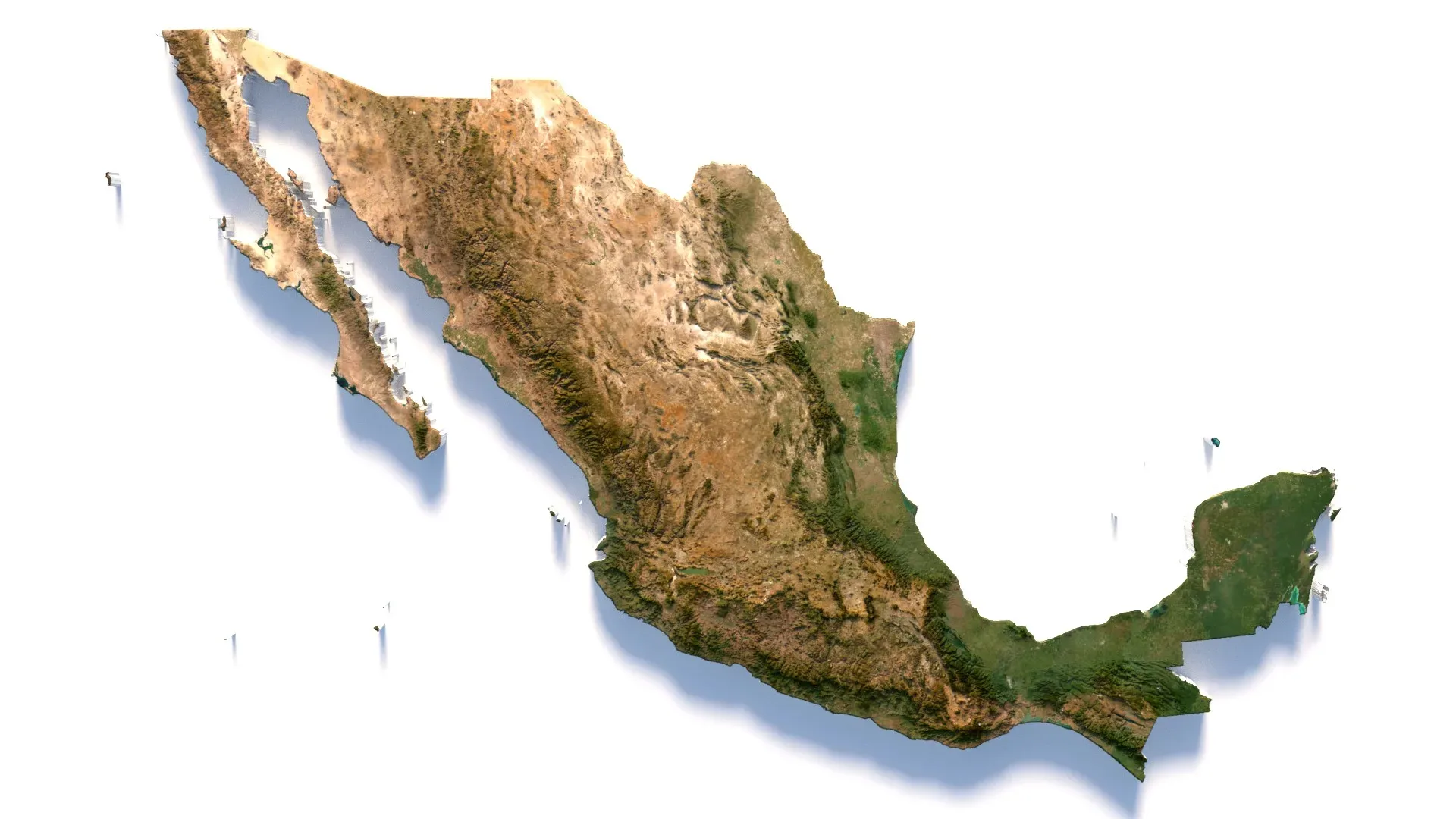 Mexico Terrain Map