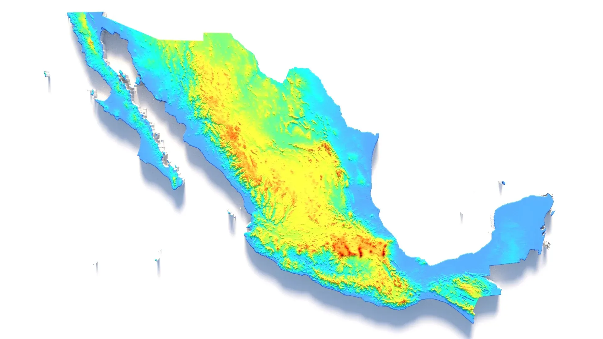 Mexico Terrain Map