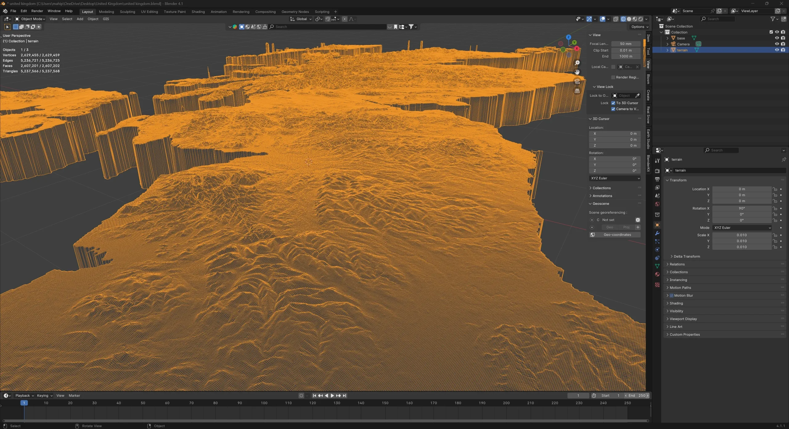 United Kingdom Terrain Map