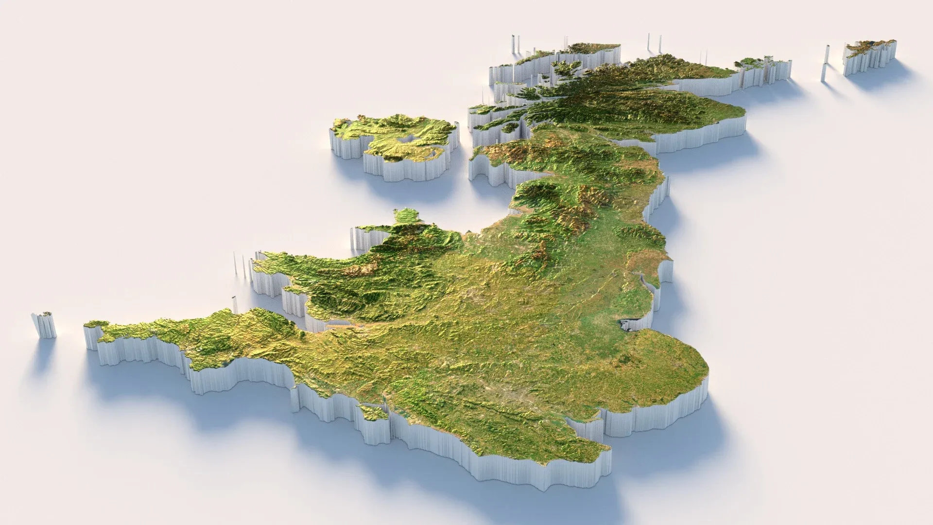 United Kingdom Terrain Map
