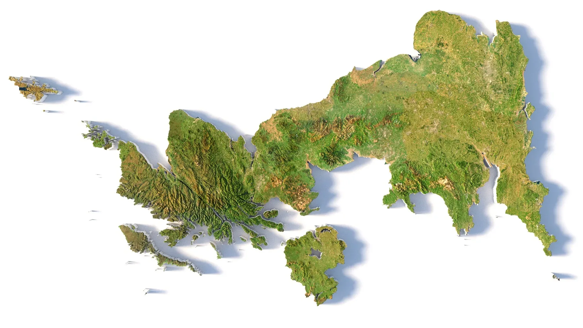 United Kingdom Terrain Map