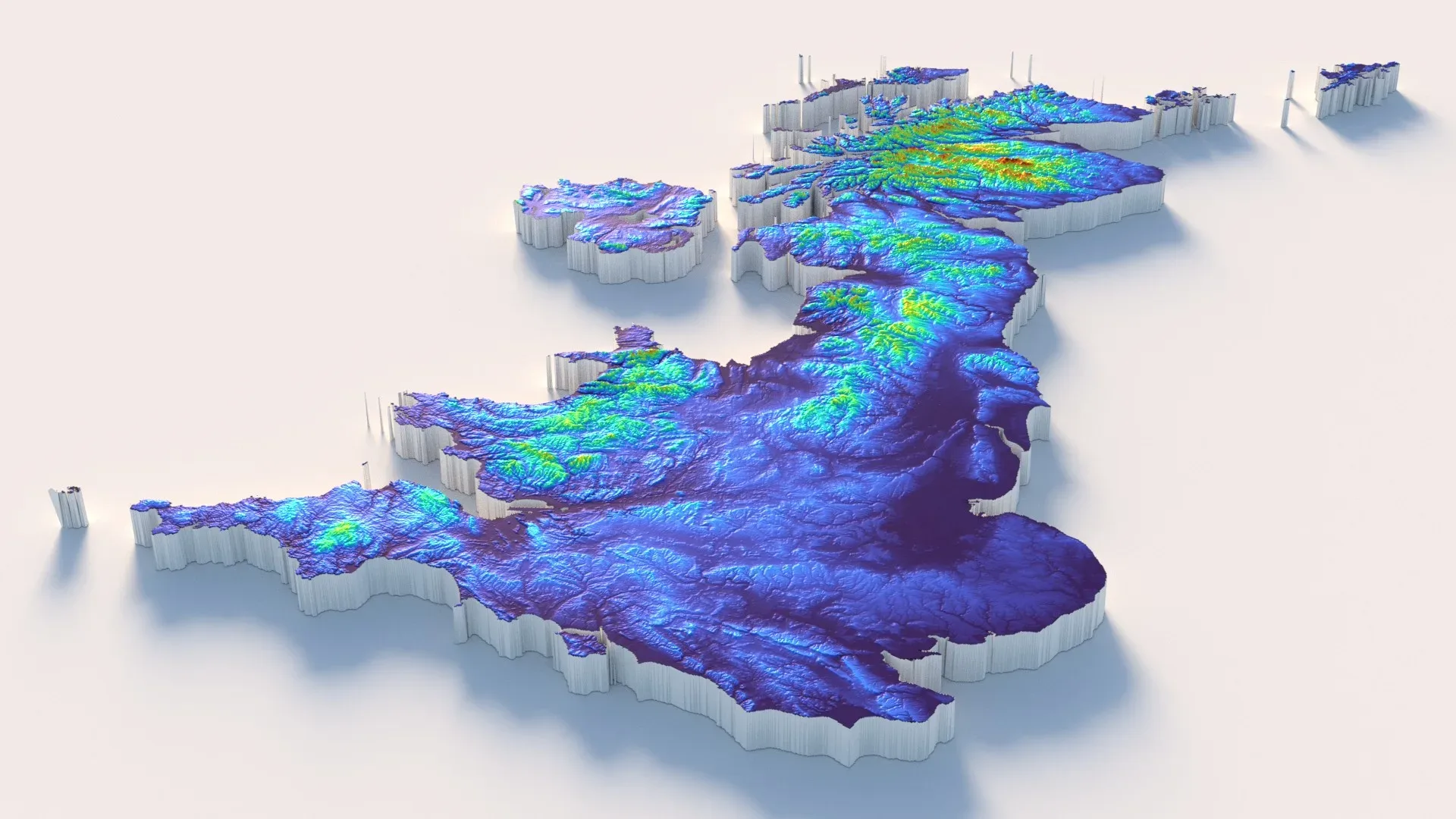 United Kingdom Terrain Map