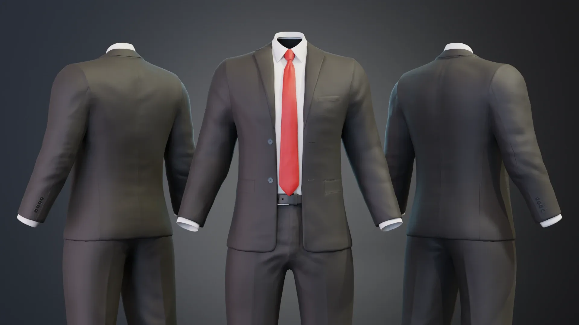 Men Formal Suit Animation and Game Ready Low-poly 3D model