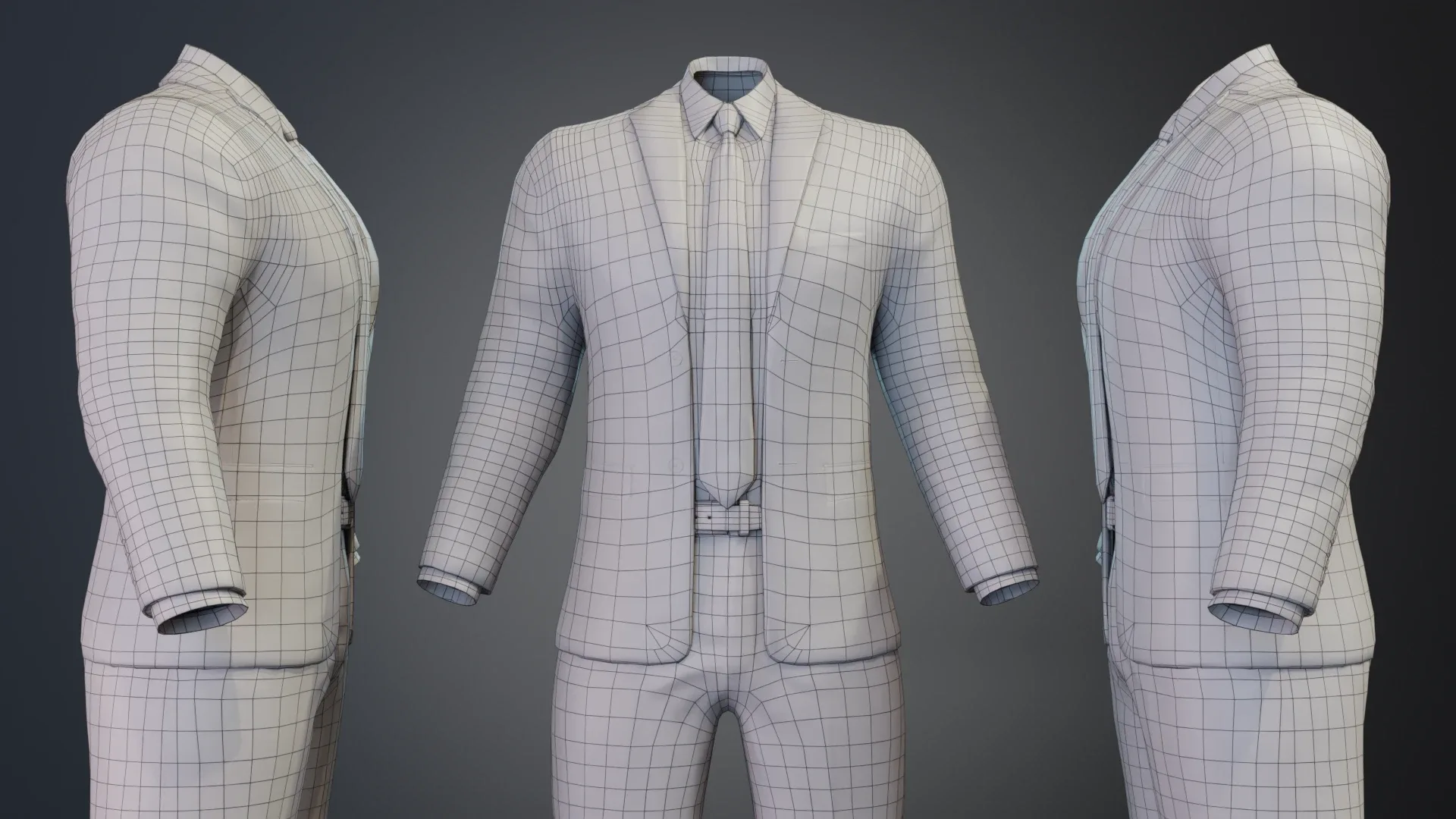 Men Formal Suit Animation and Game Ready Low-poly 3D model