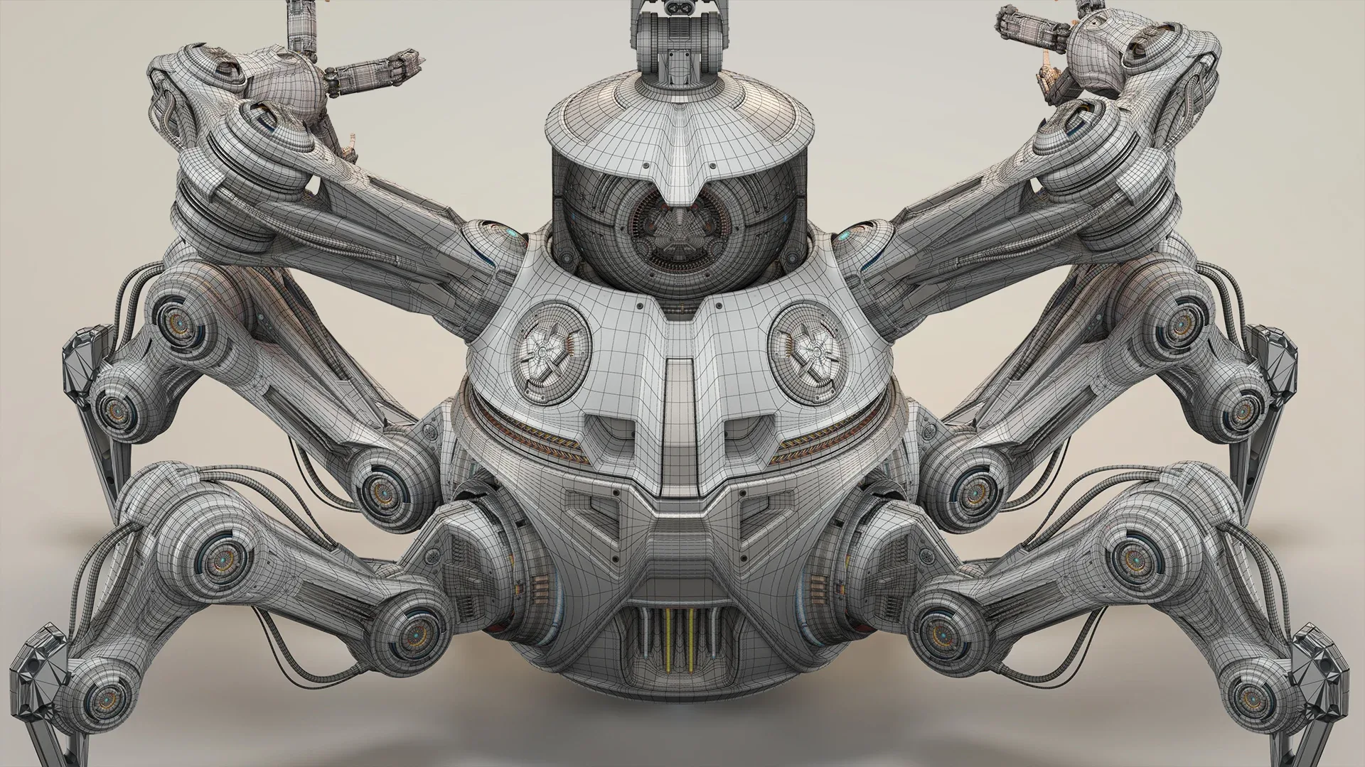 Sci-Fi Spider Mech Advanced - Rigged