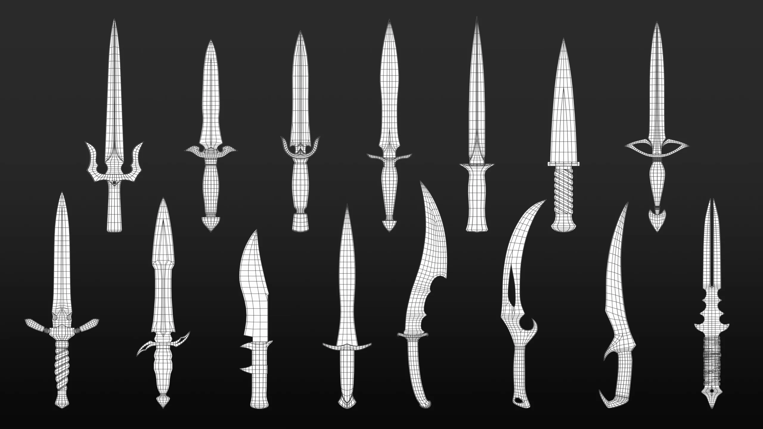 Daggers 01 - Base Mesh Game Ready