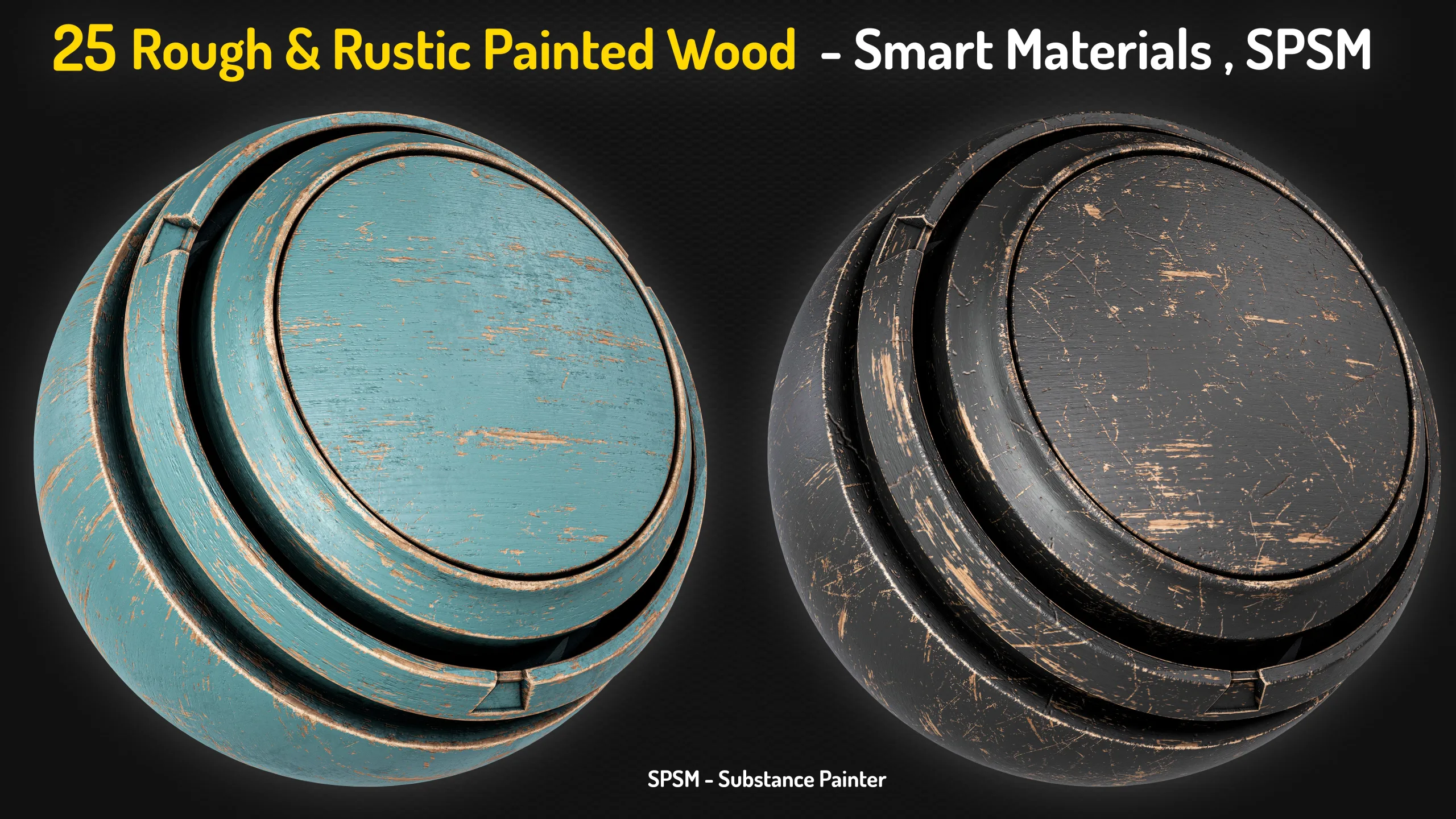 25 Painted Wood Rough & Rustic Smart Materials - Vol 1 + Free Sample