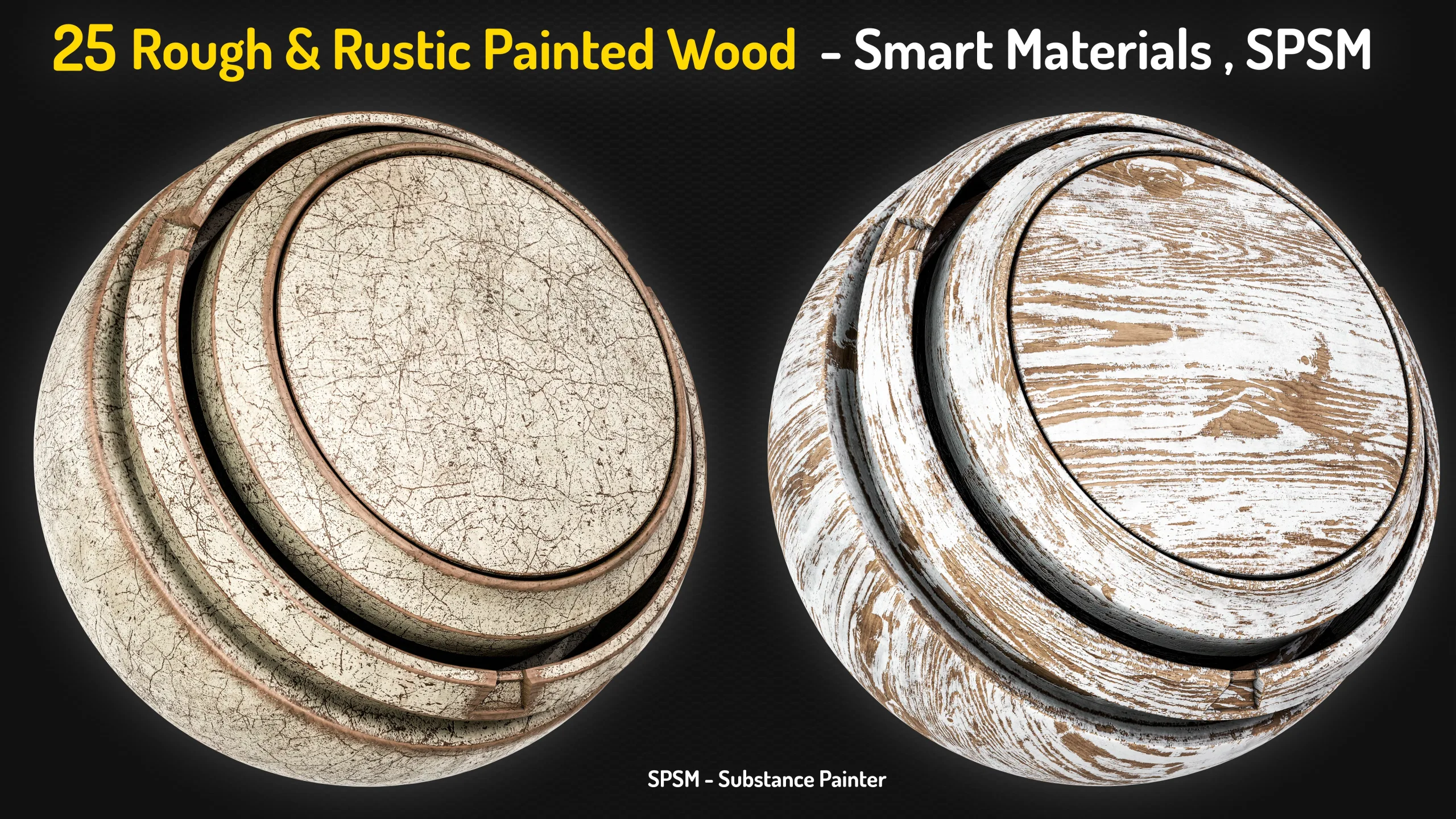 25 Painted Wood Rough & Rustic Smart Materials - Vol 1 + Free Sample