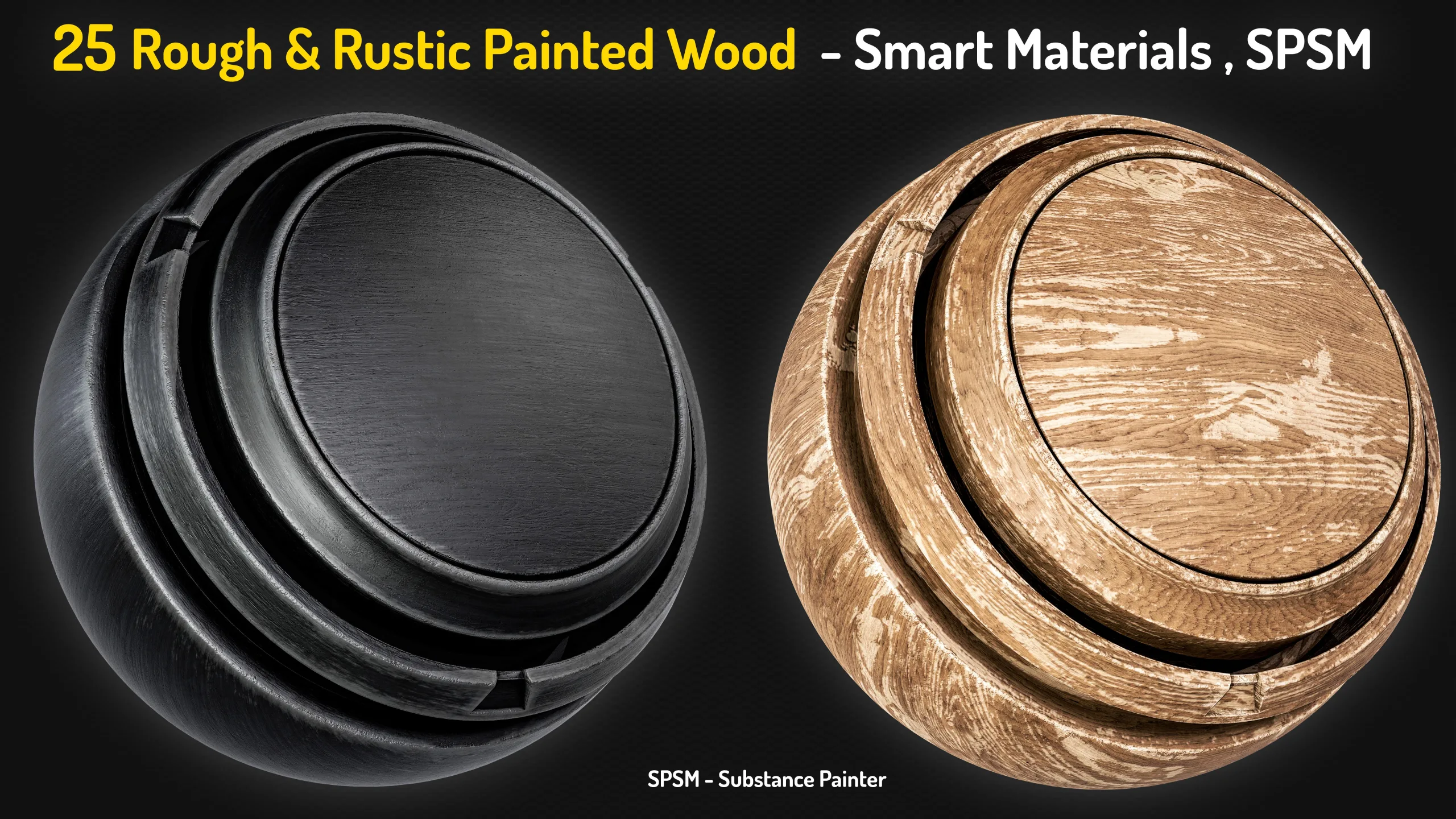 25 Painted Wood Rough & Rustic Smart Materials - Vol 1 + Free Sample