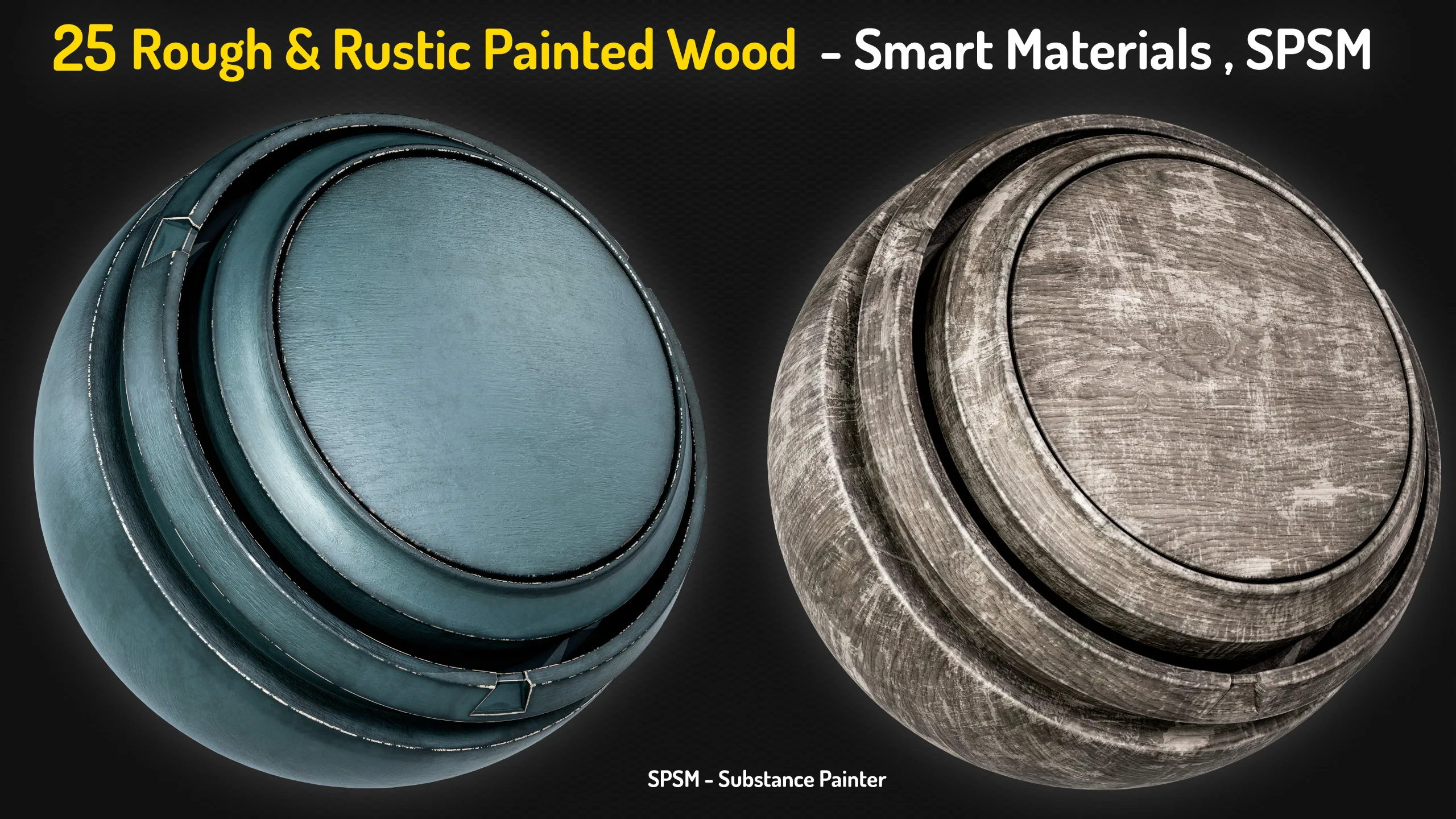 25 Painted Wood Rough & Rustic Smart Materials - Vol 1 + Free Sample