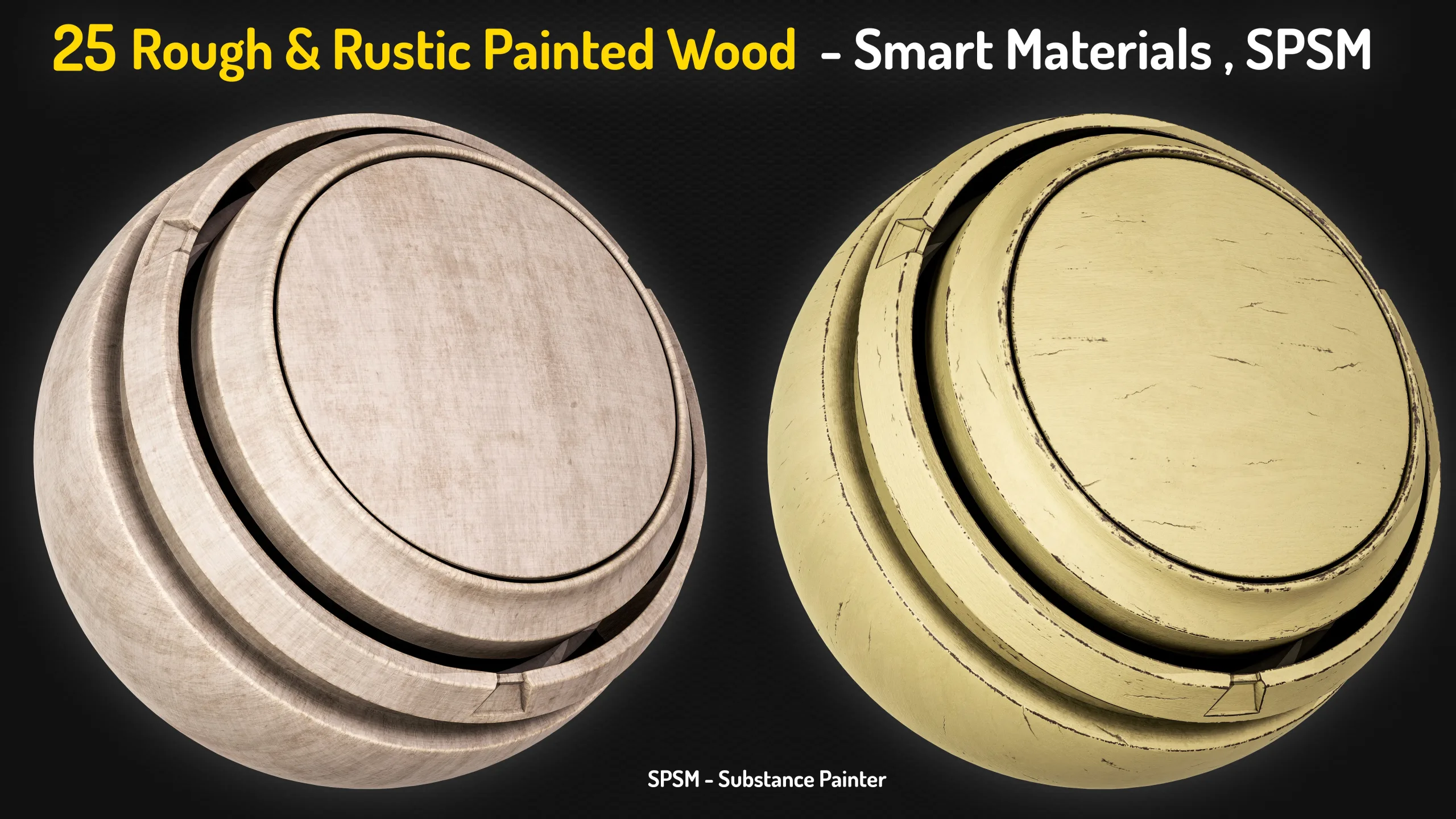 25 Painted Wood Rough & Rustic Smart Materials - Vol 1 + Free Sample