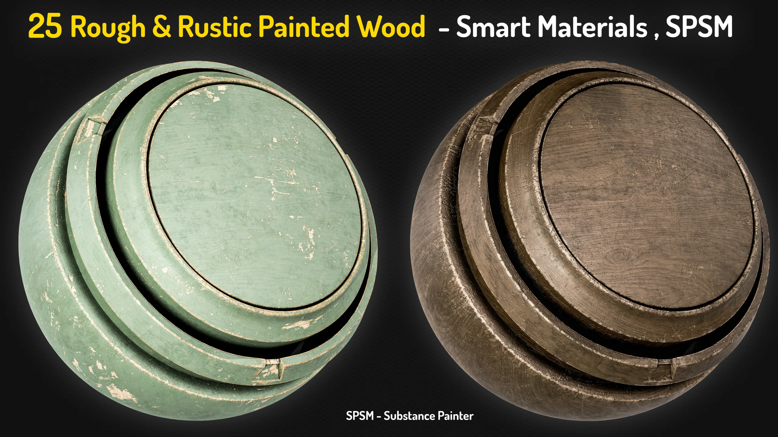 25 Painted Wood Rough & Rustic Smart Materials - Vol 1 + Free Sample