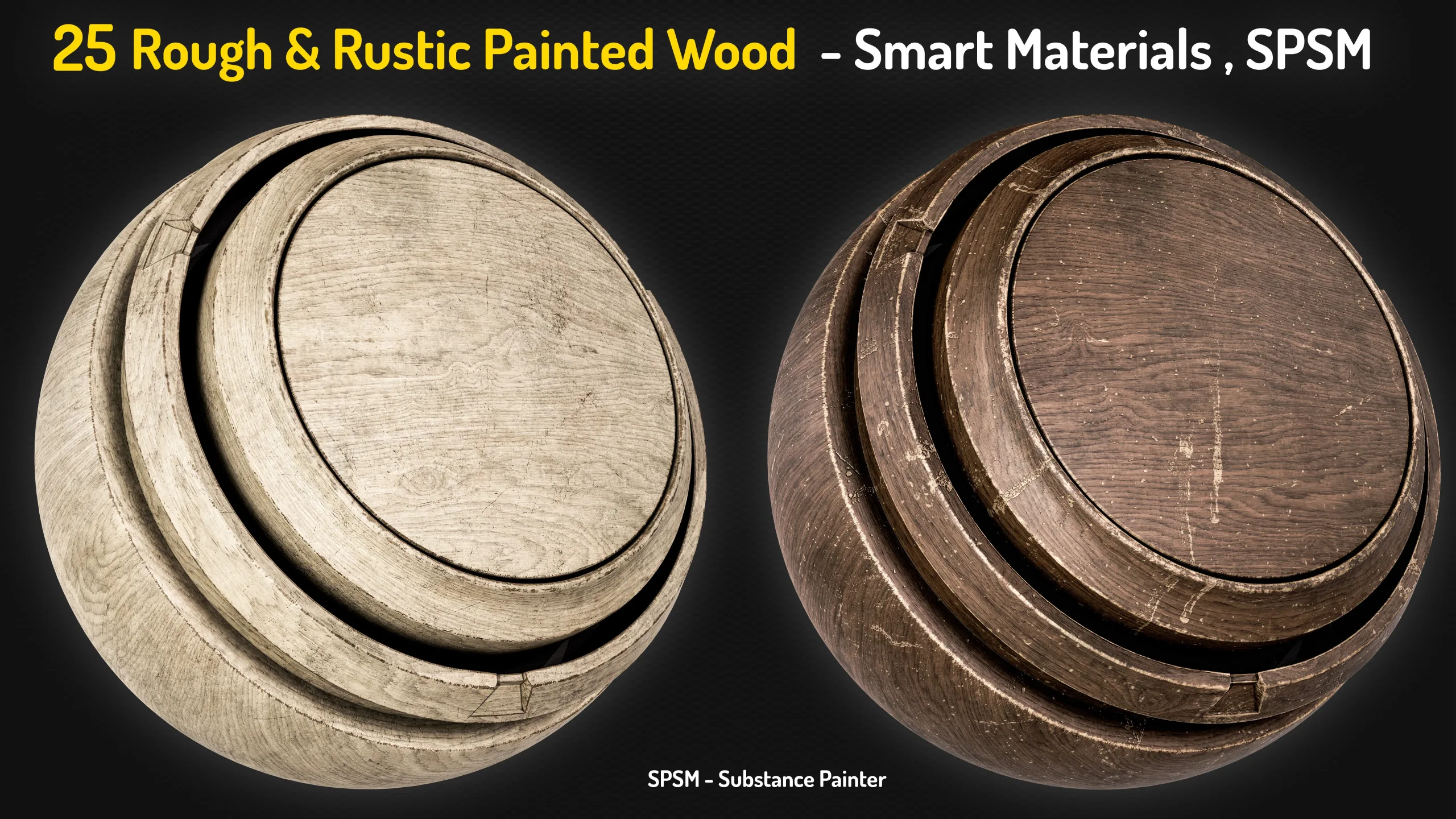 25 Painted Wood Rough & Rustic Smart Materials - Vol 1 + Free Sample