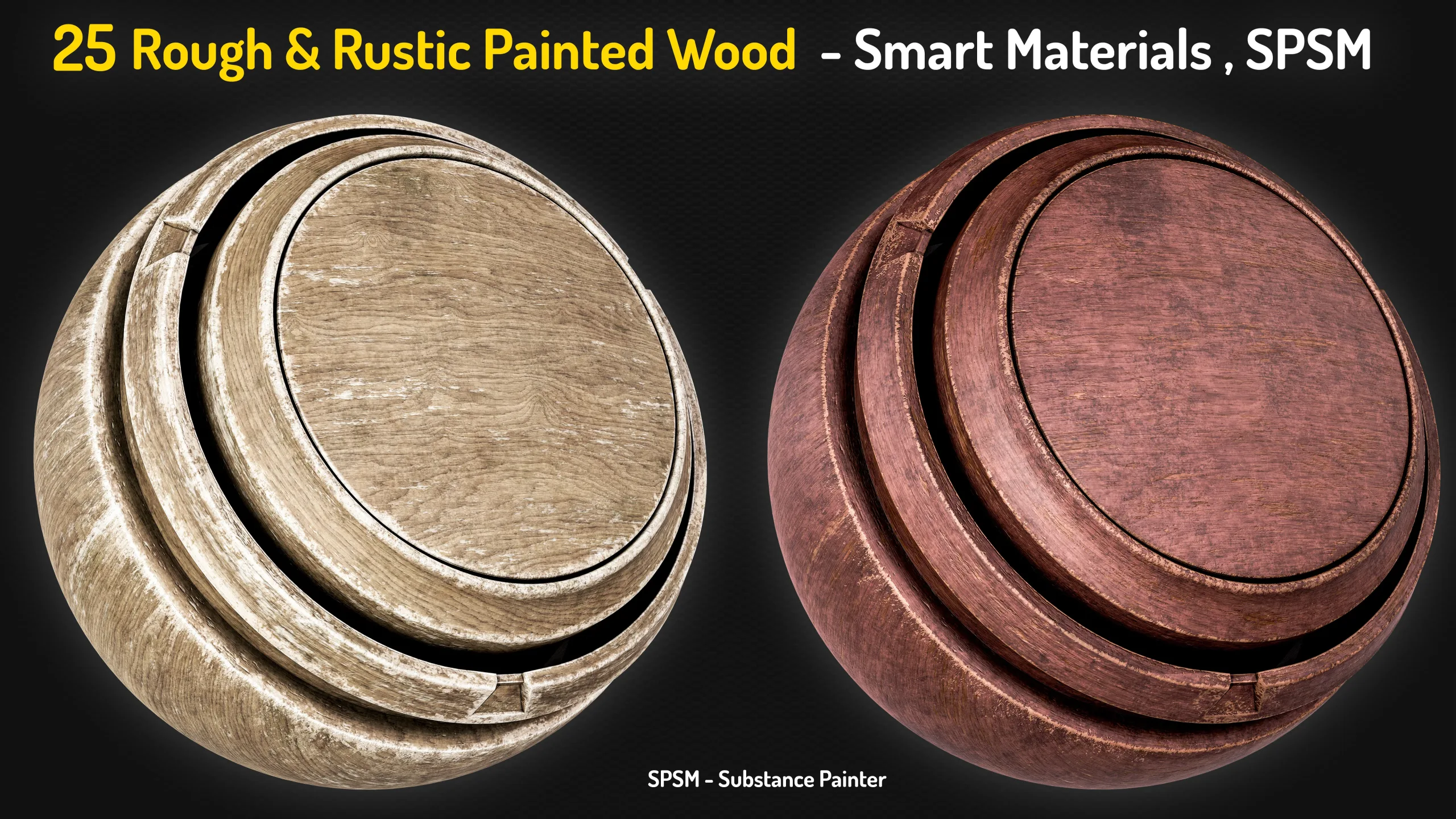 25 Painted Wood Rough & Rustic Smart Materials - Vol 1 + Free Sample