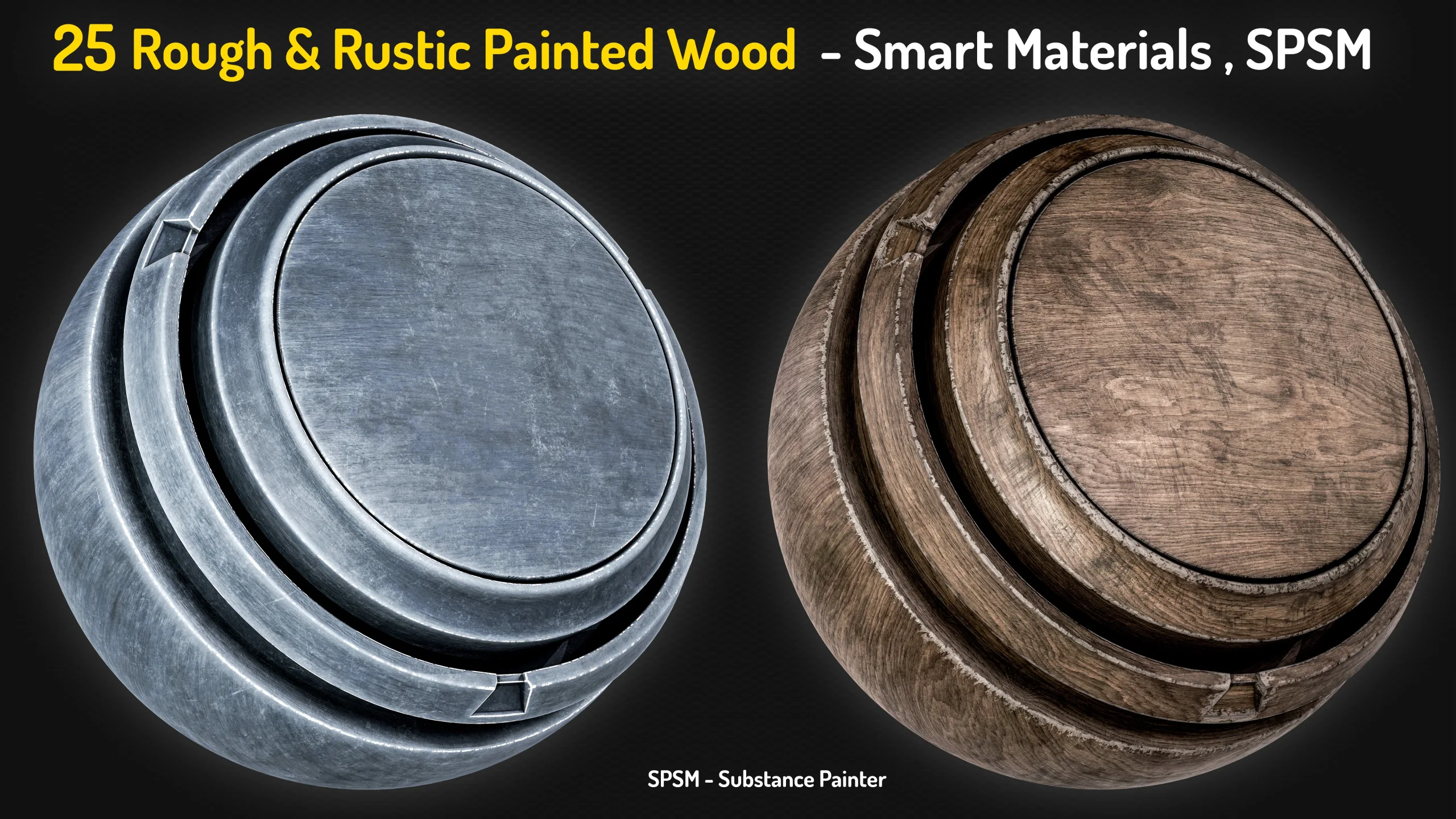 25 Painted Wood Rough & Rustic Smart Materials - Vol 1 + Free Sample