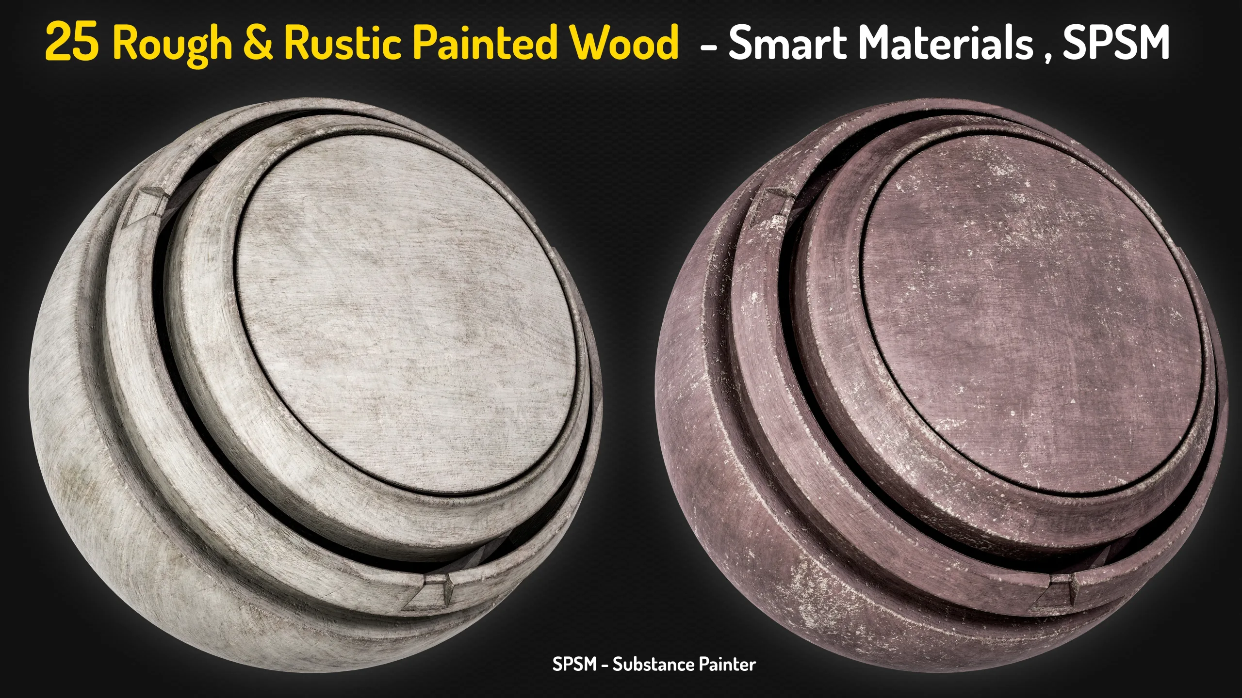 25 Painted Wood Rough & Rustic Smart Materials - Vol 1 + Free Sample
