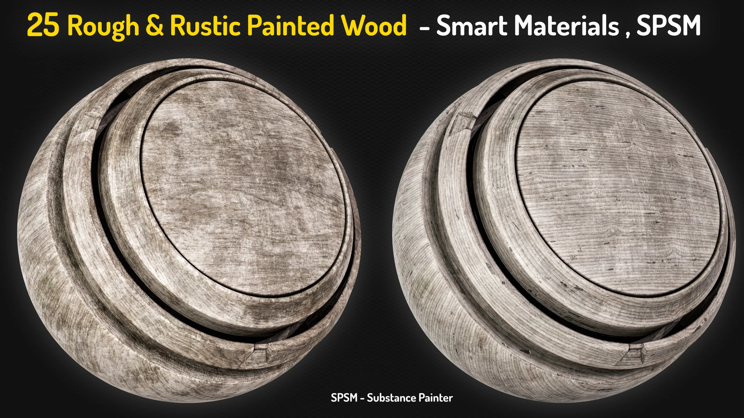 25 Painted Wood Rough & Rustic Smart Materials - Vol 1 + Free Sample