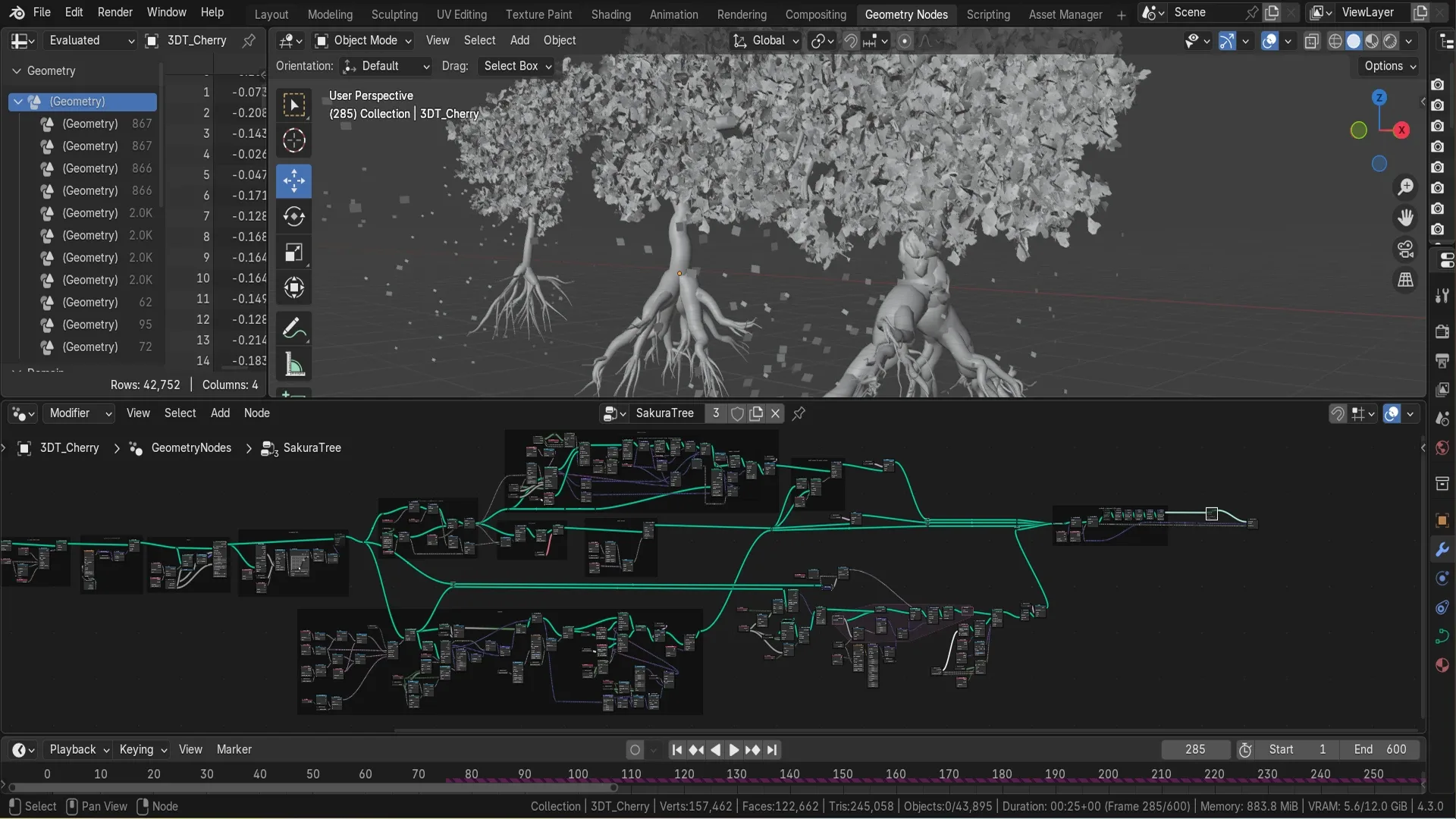 3D Trees with Blender Geometry Nodes