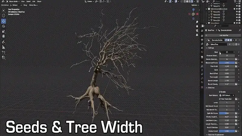 3D Trees with Blender Geometry Nodes
