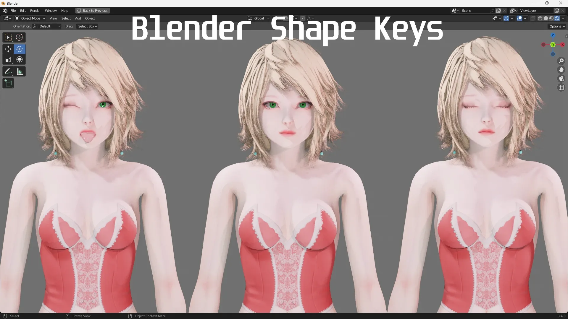 Lingerie clothes 0007 - Rigged -Unreal - Unity - Blender - Animated - Realistic Female Character