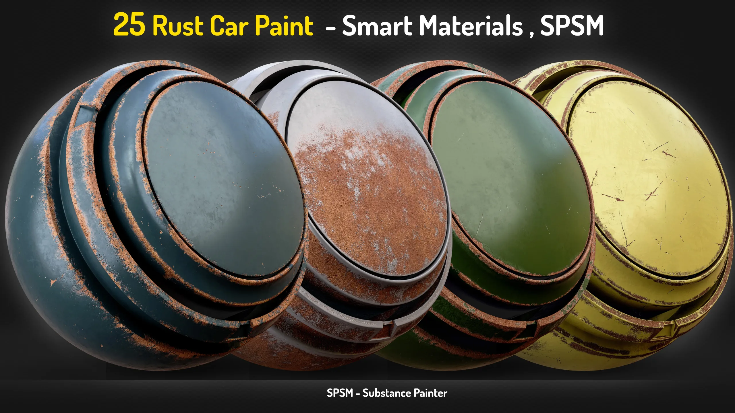25 Rust Car Paint Smart Materials - Vol 16 + 2 Free Samples