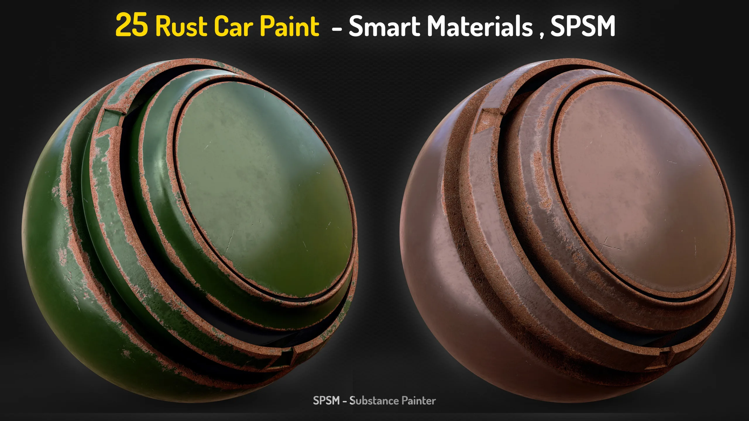 25 Rust Car Paint Smart Materials - Vol 16 + 2 Free Samples