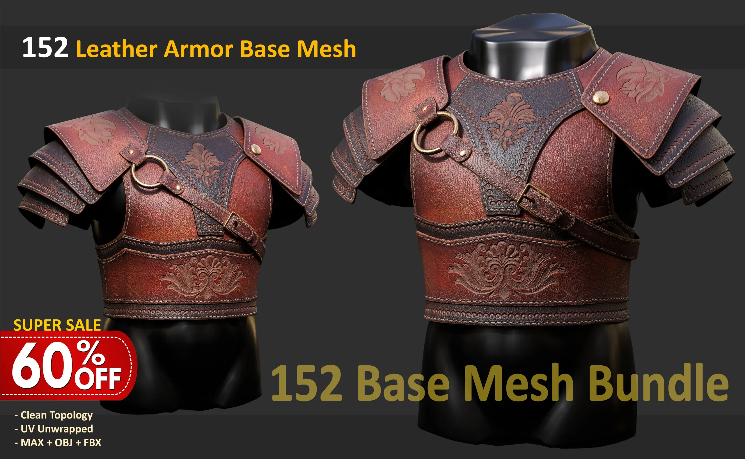 152 Leather Armor Base Mesh - Bundle