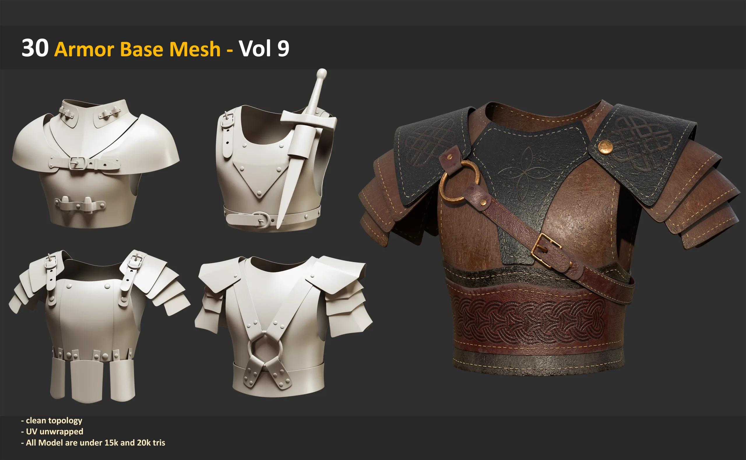 152 Leather Armor Base Mesh - Bundle